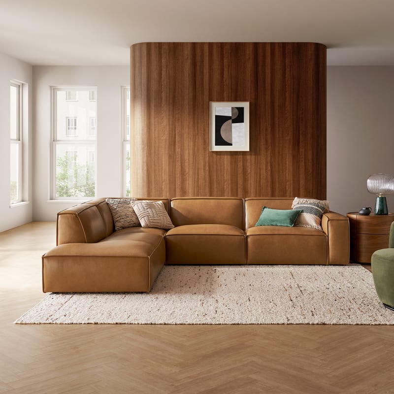 Long leather sectional clearance
