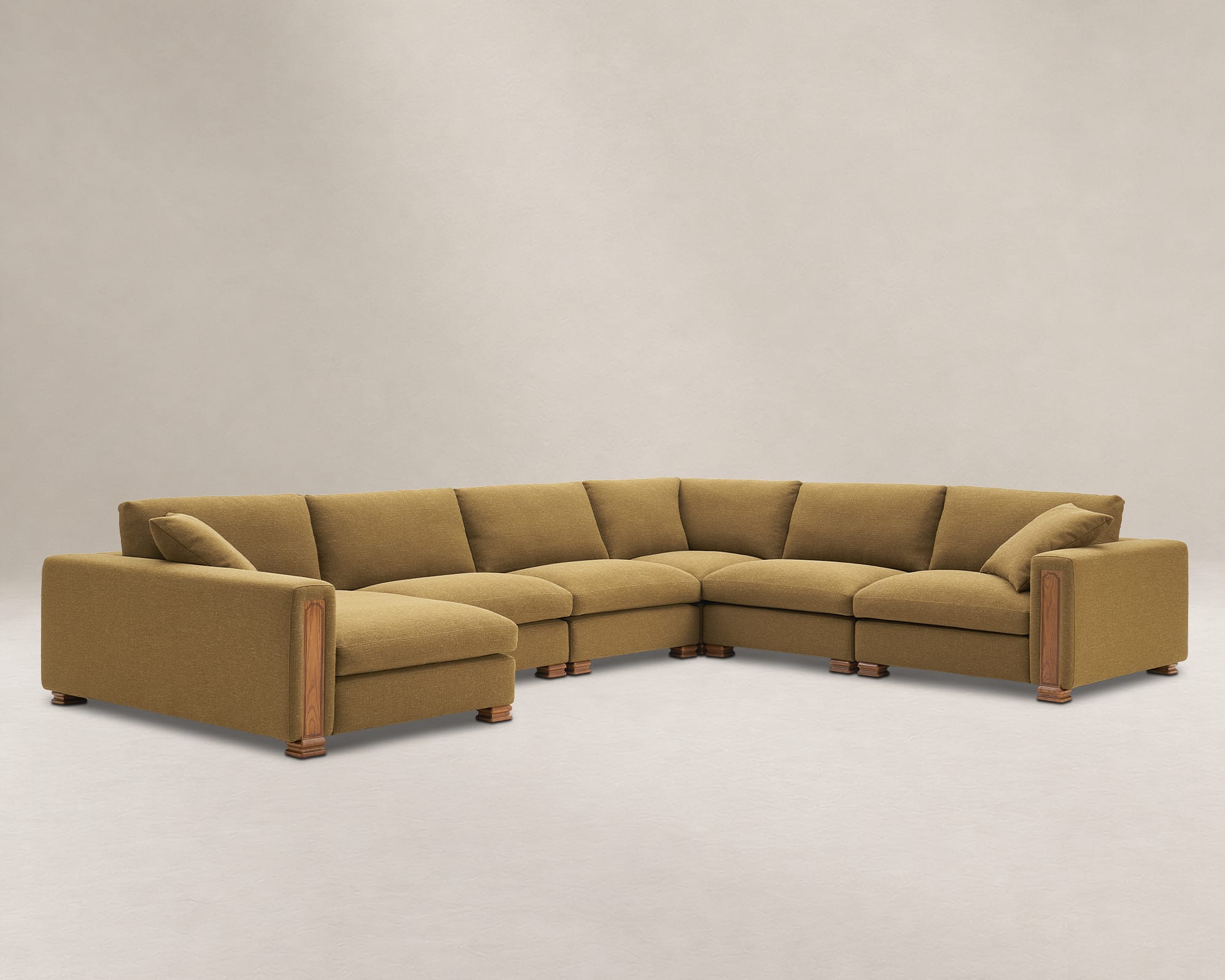 Tan France Kagan 6-Piece L-Shape Sectional Couch with Chaise 3