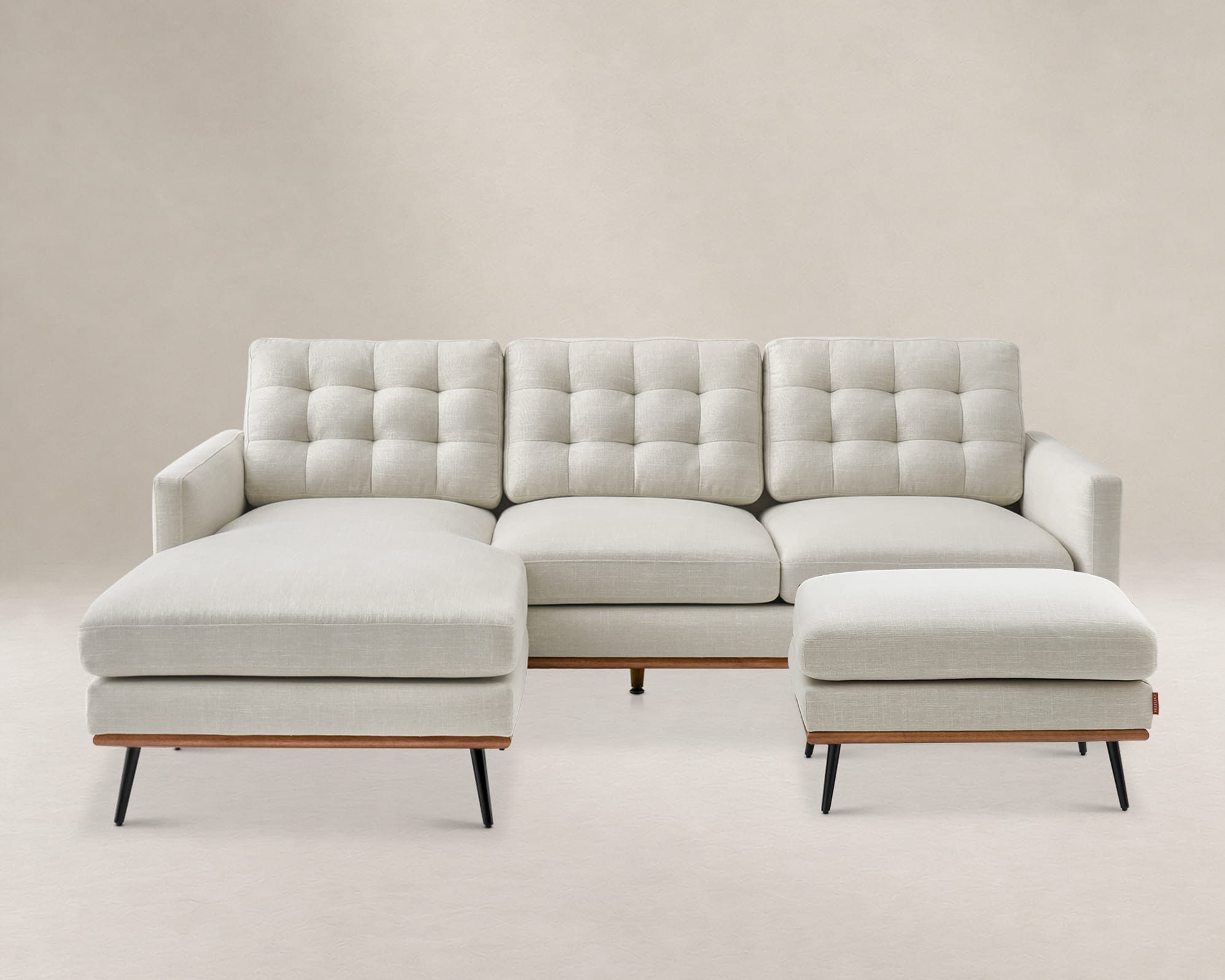 Isaac Reversible Chaise Sectional Sofa with Ottoman 2