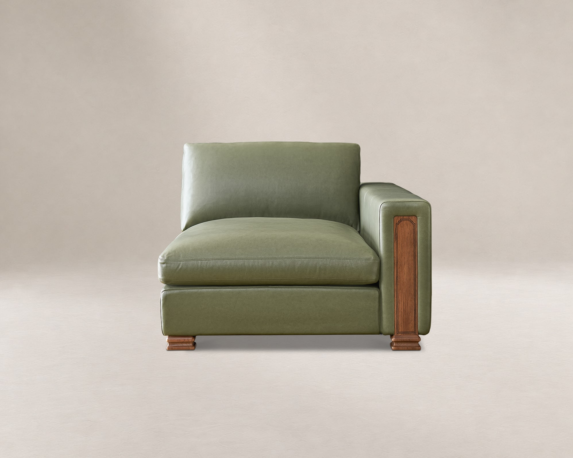 Tan France Kagan Leather Right Chaise 0
