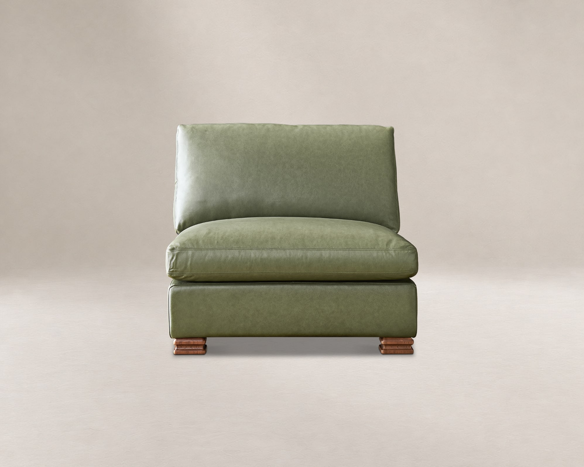 Tan France Kagan Leather Armless Sofa 0