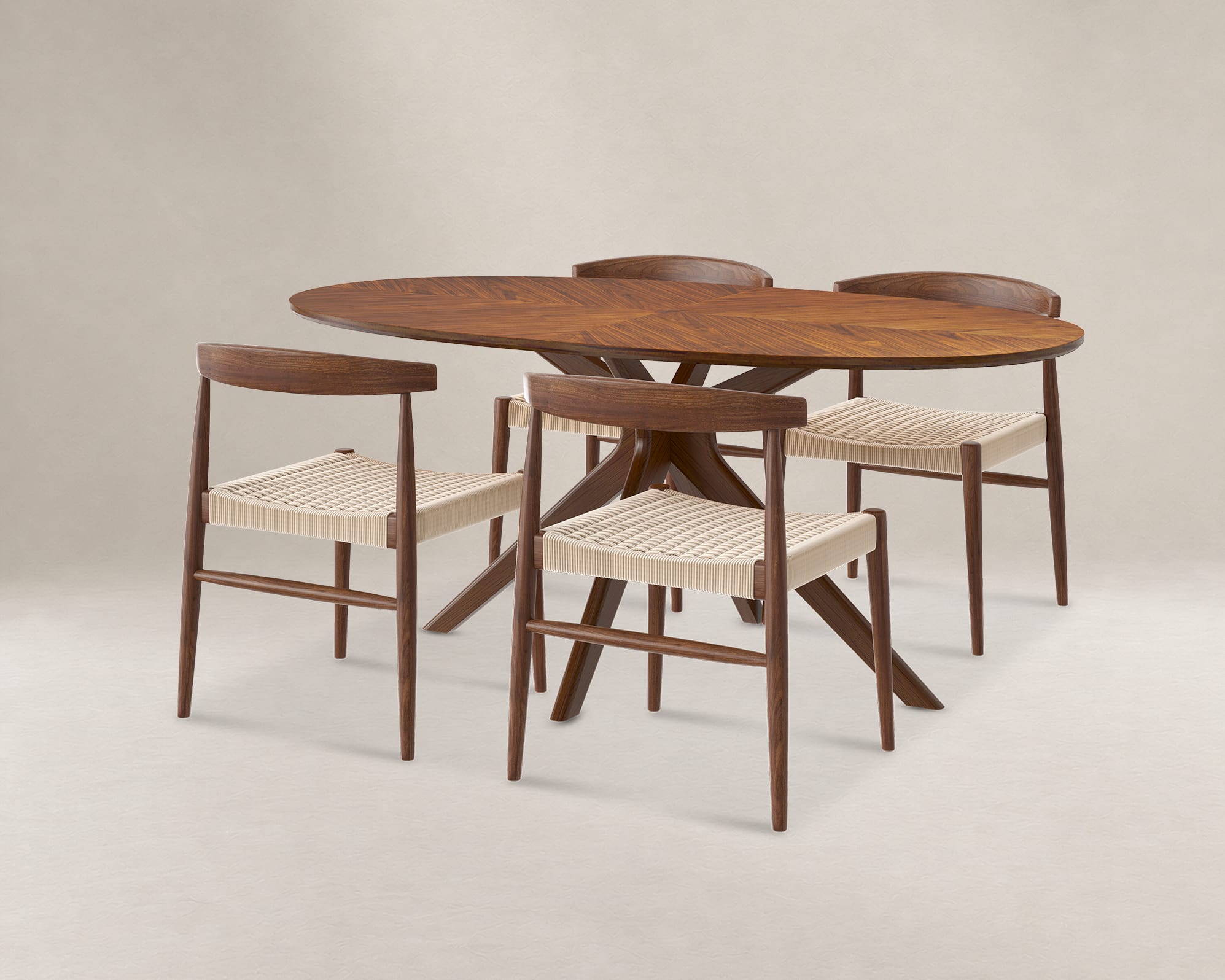 Brighton Oval Dining Table with Austen Chair Set 1