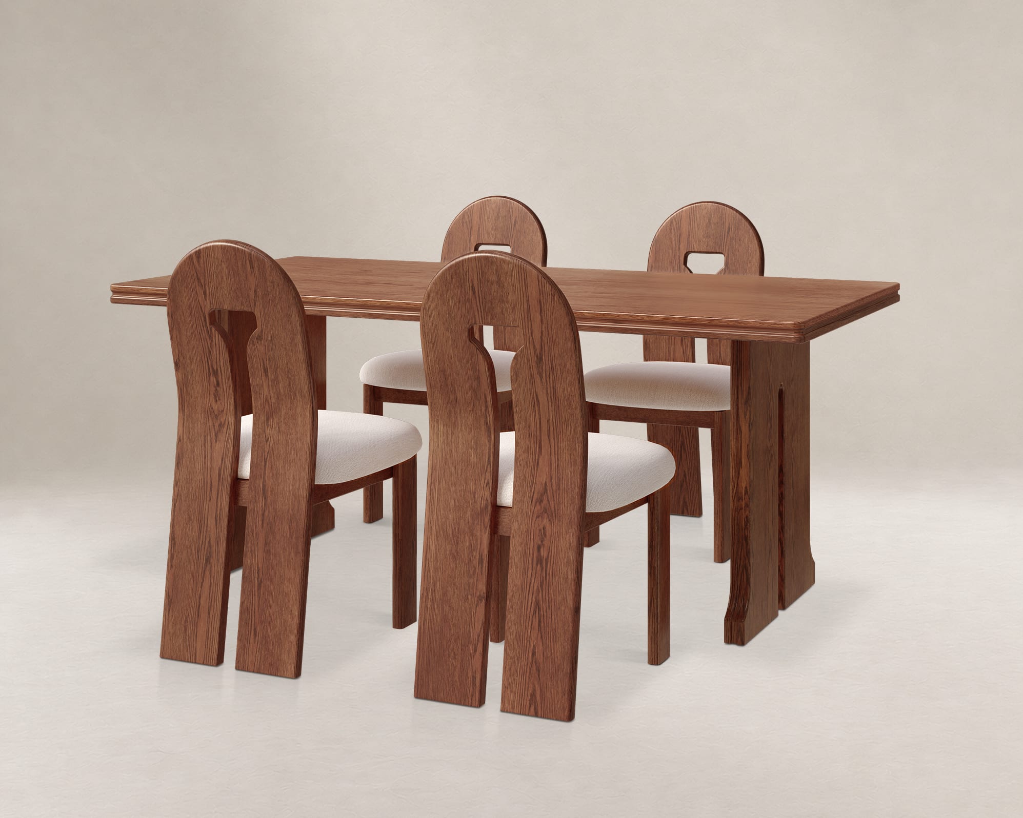 Tan France Avan Dining Set 4