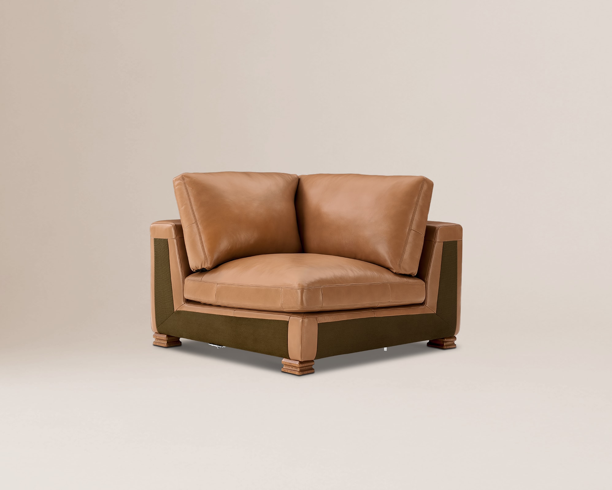 Tan France Kagan Leather Corner Modular Sofa 0