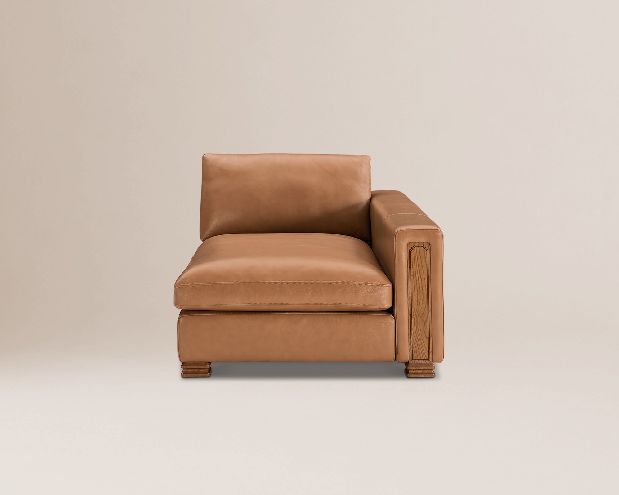 Tan France Kagan Leather Right Chaise 0