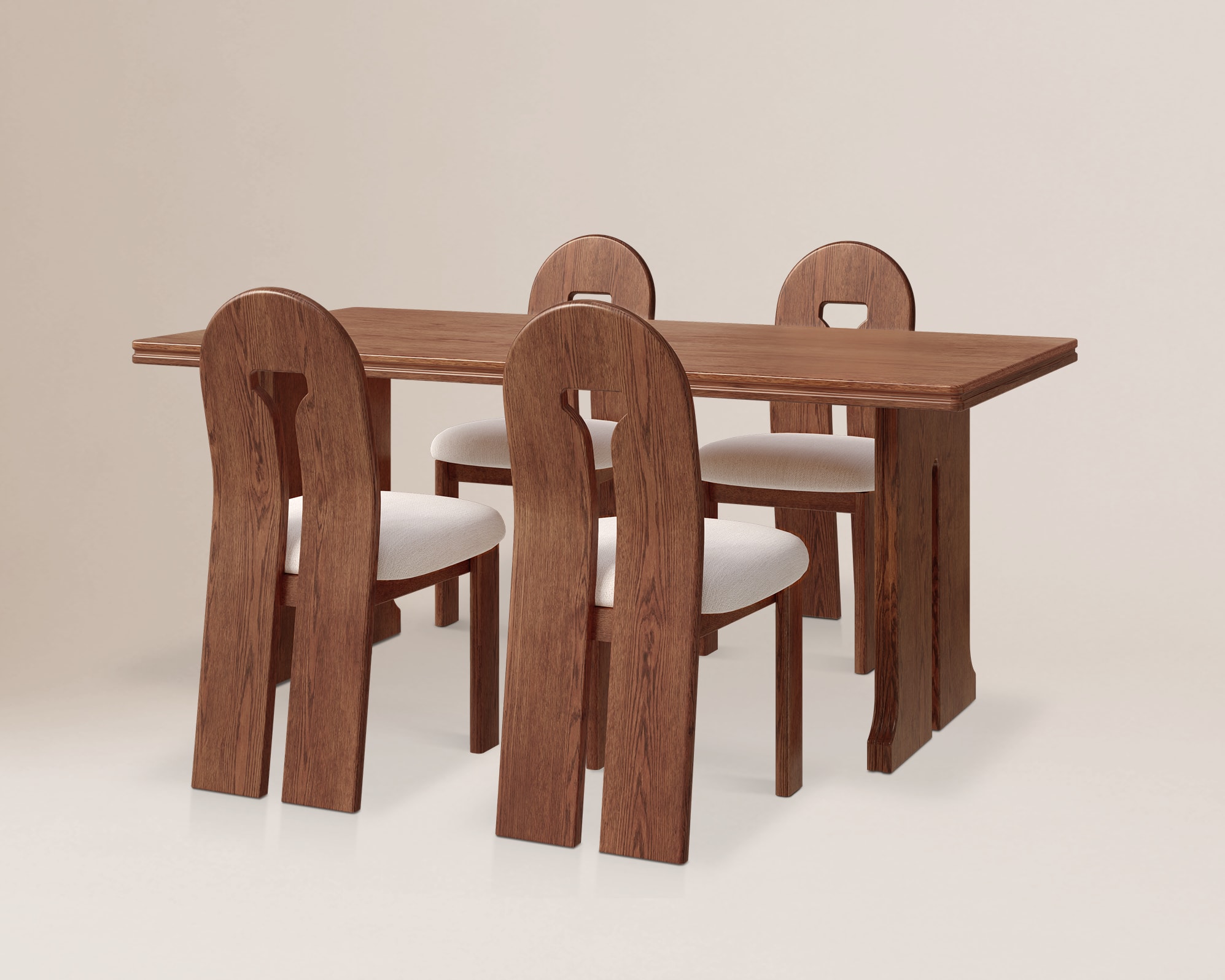 Tan France Avan Dining Set 4
