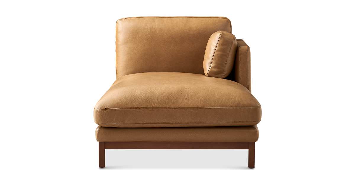 Owen II Leather Right Chaise Sofa | Castlery Singapore