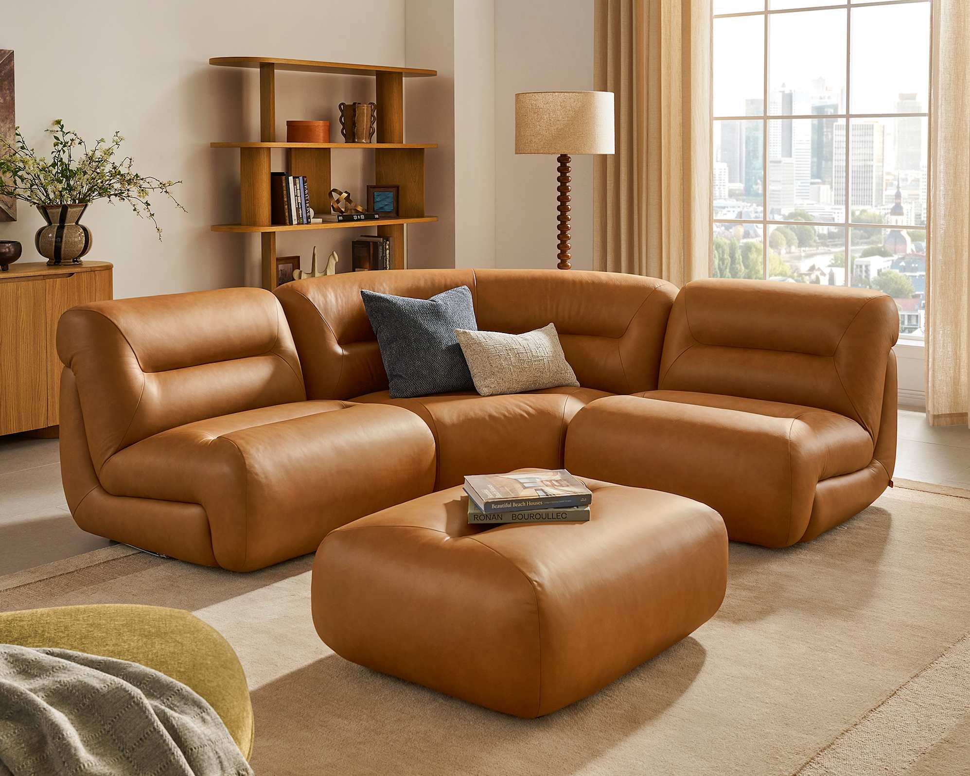 Tovi Leather 3-Piece Sectional Sofa 3