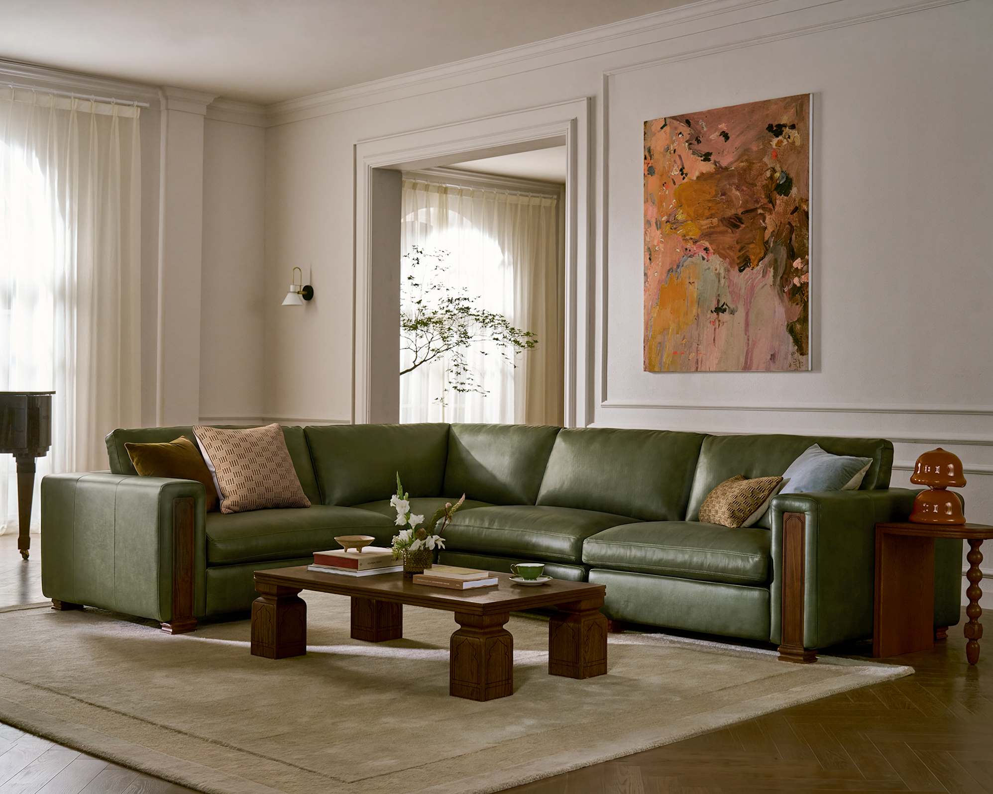 Tan France Kagan Leather Corner Sofa 2