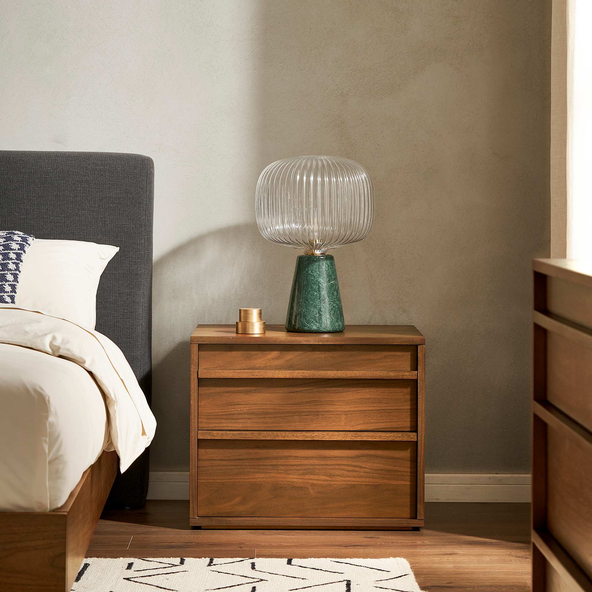 Joseph Bed Walnut with 2 Bedside Tables 4