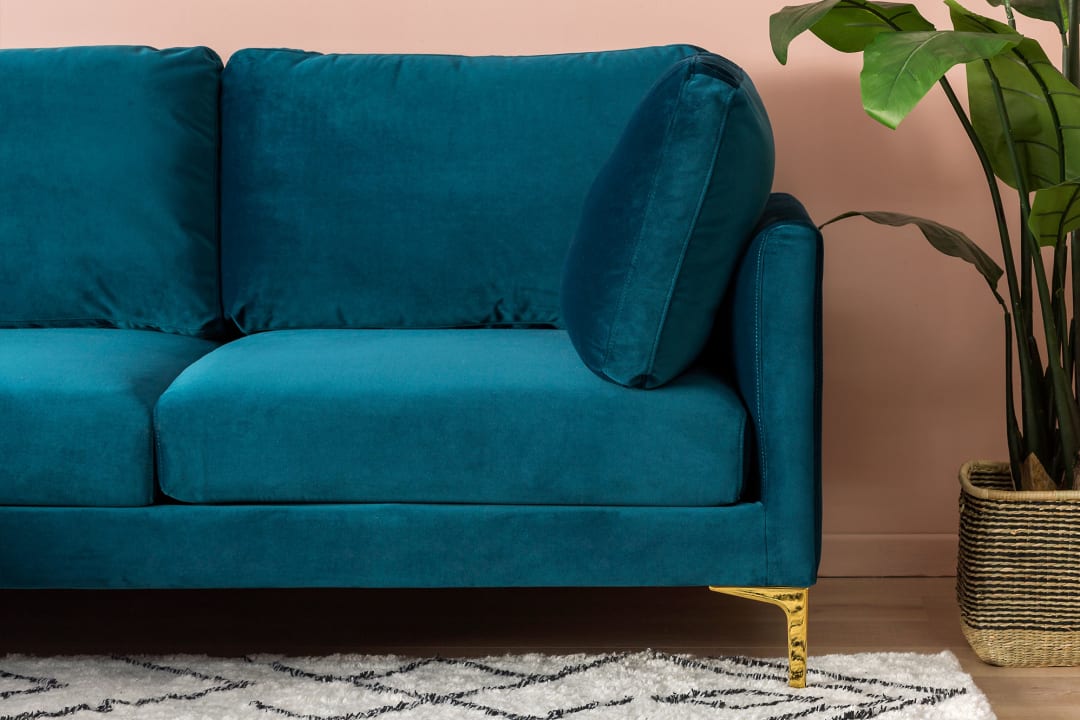 Adams Loveseat Deep Teal Velvet Black Castlery United States