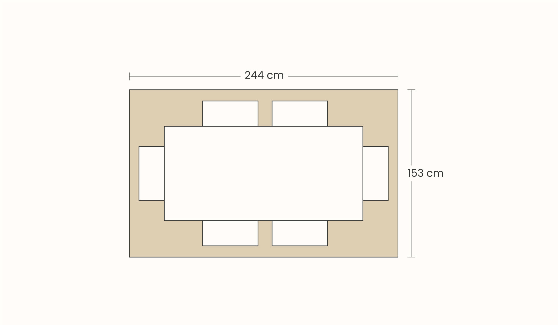 A graphic guide to selecting the right rug for a 180cm dining table