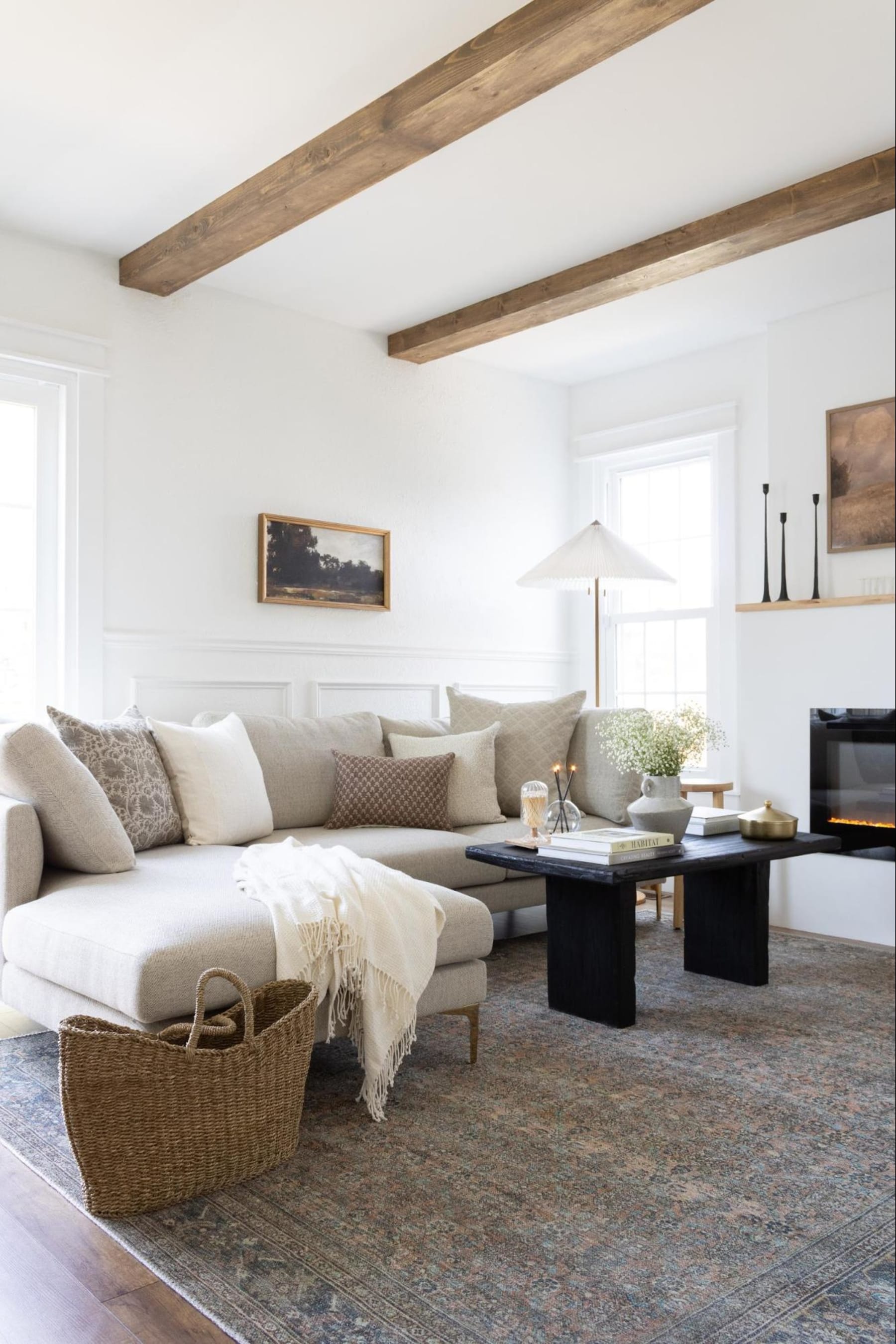 Modern sectional in a neutral-toned living room