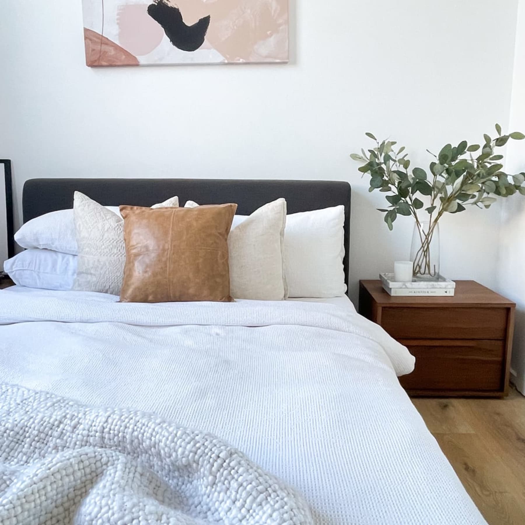 A matching bed frame and nightstand.