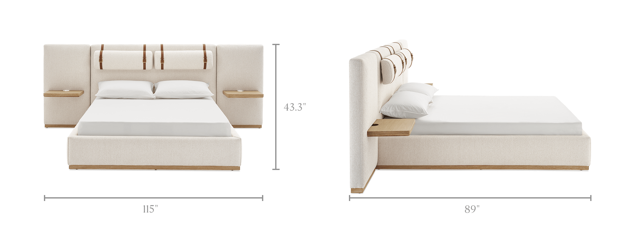 dimension of Claude Performance Fabric Bed