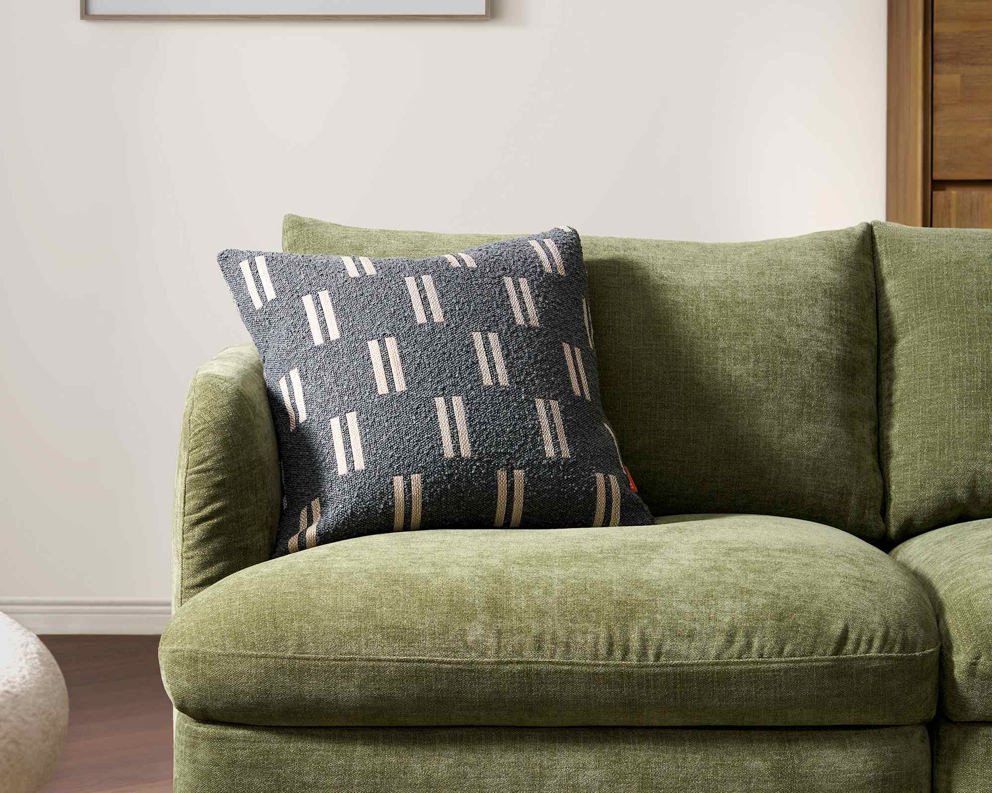 Cosmo Throw Pillow, 20" x 20", Charcoal lifestyle