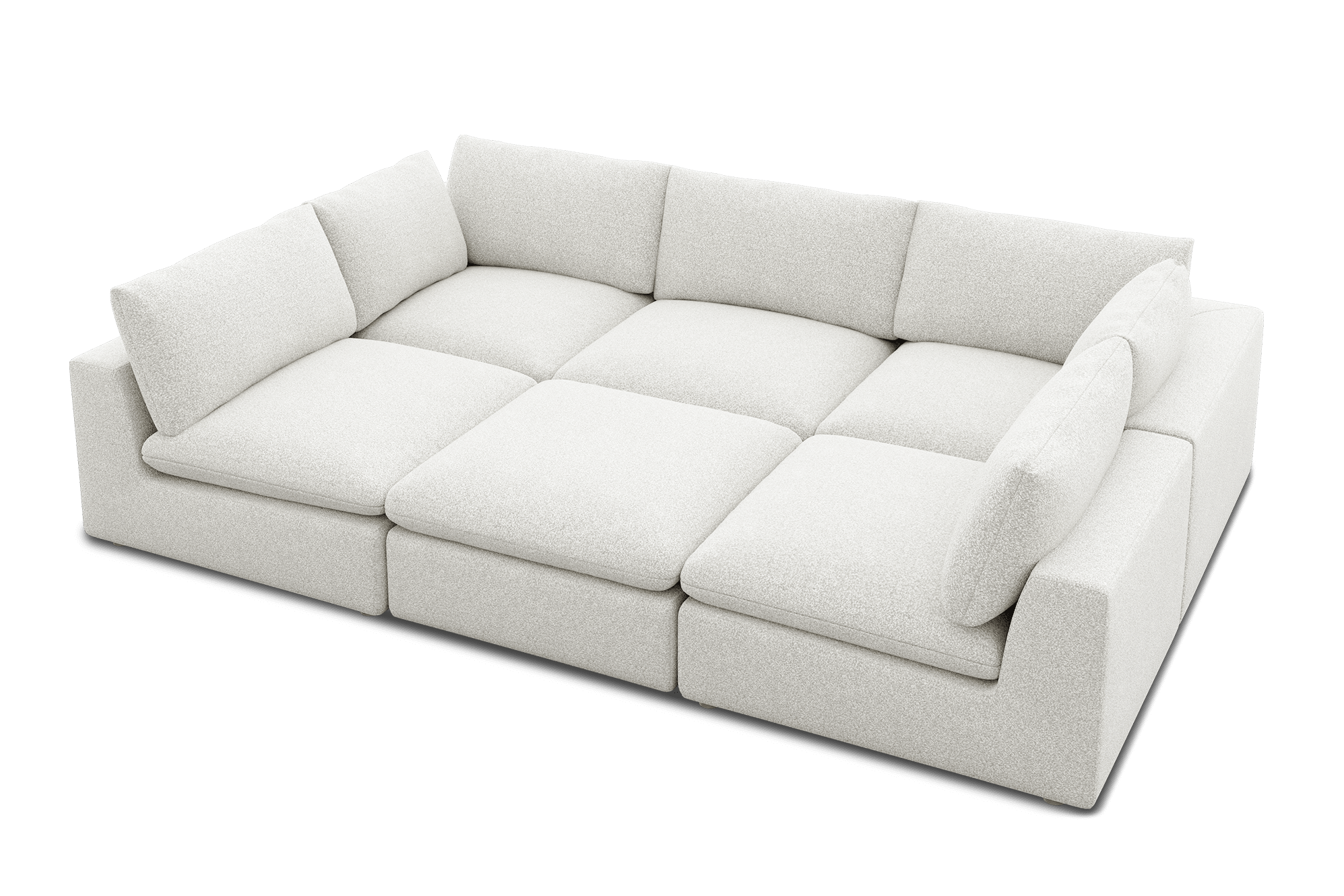 Dawson Pit-Sectional Couch Customized, (Performance Infinity) White Quartz