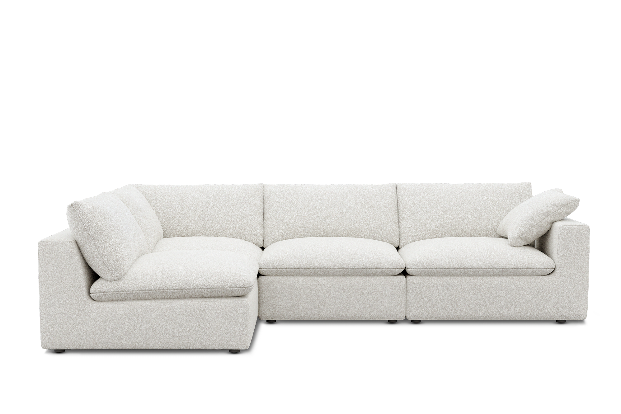 Dawson Chaise Sectional Couch Left Facing Customized, (Performance Infinity) White Quartz