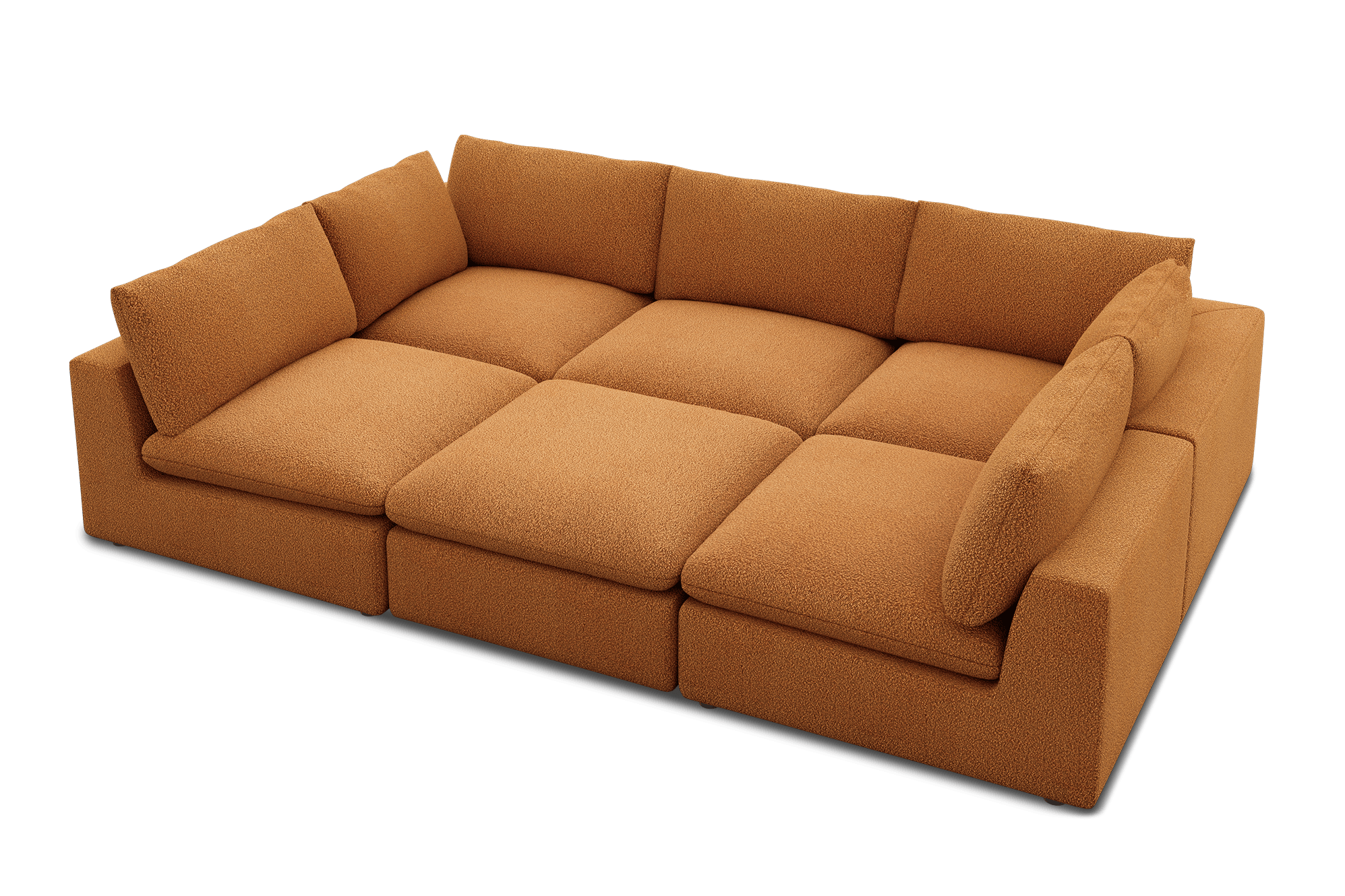 Dawson Pit-Sectional Sofa Customized, (Performance Infinity) Ginger