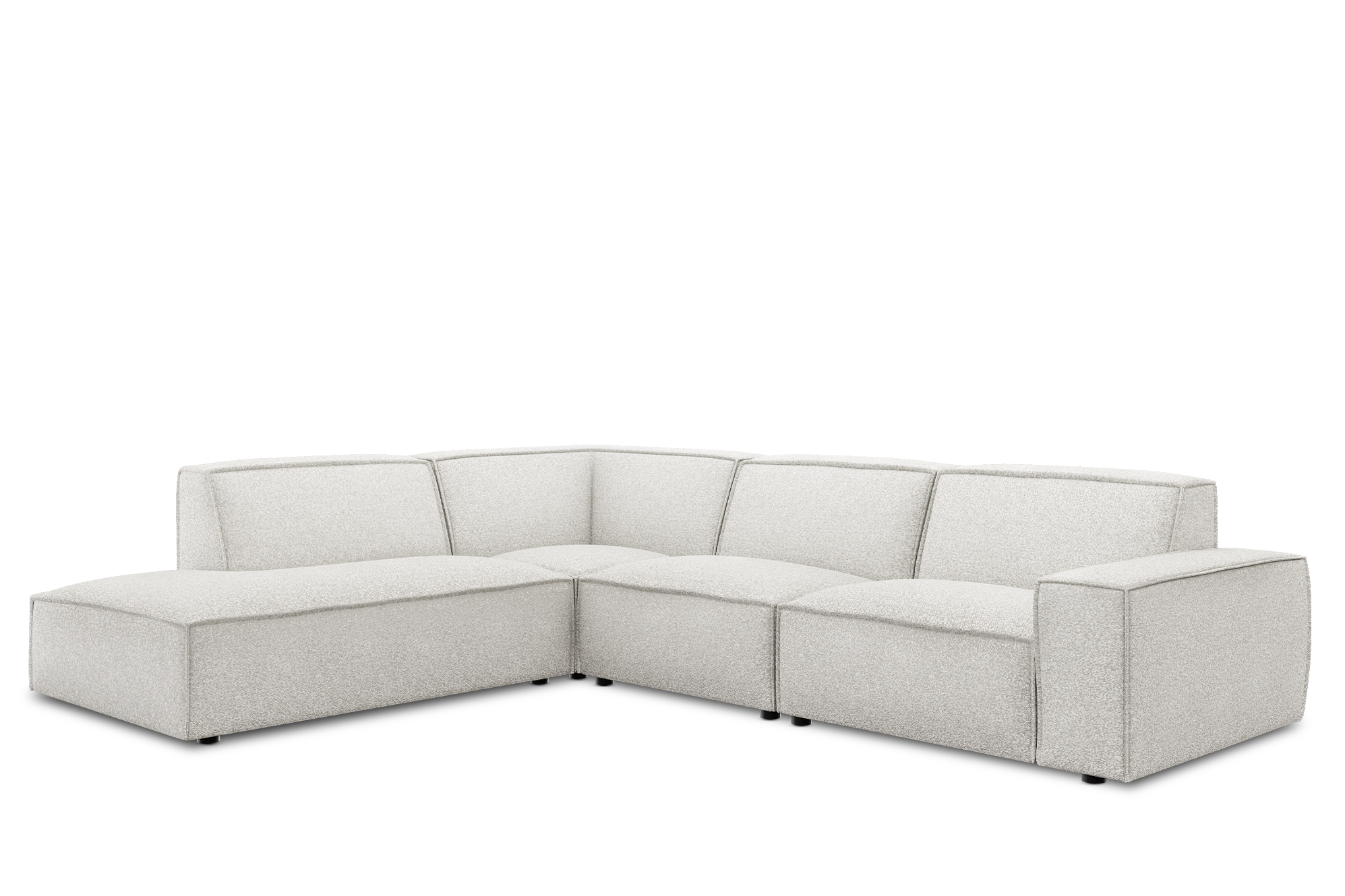 Jonathan Extended Side Chaise Sectional Sofa Left Facing Customised, (Performance Infinity) White Quartz
