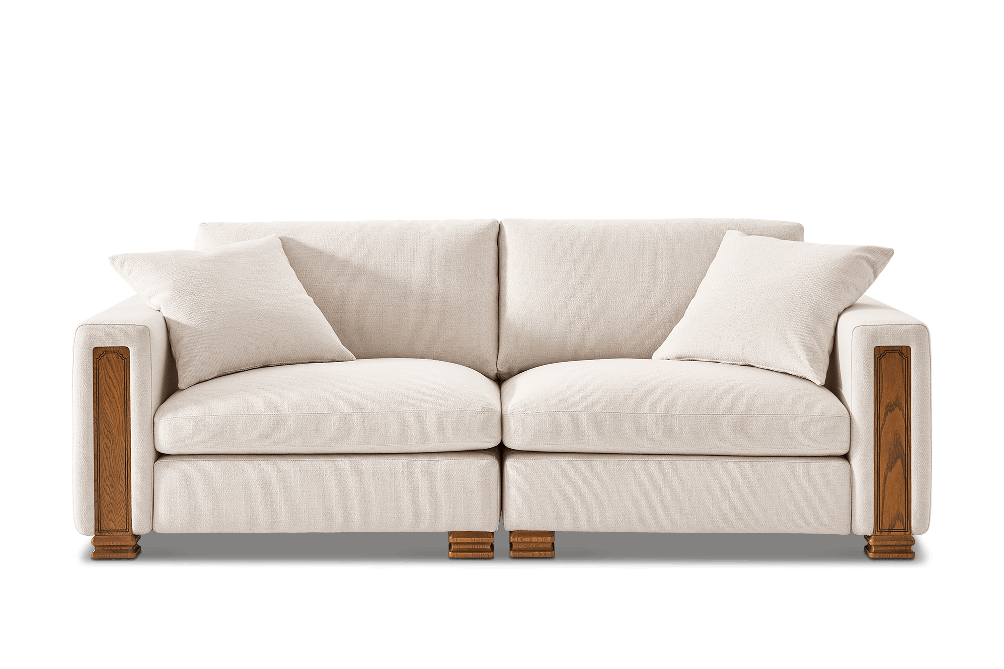 Tan France Kagan Sofa, (Basketweave) Cream