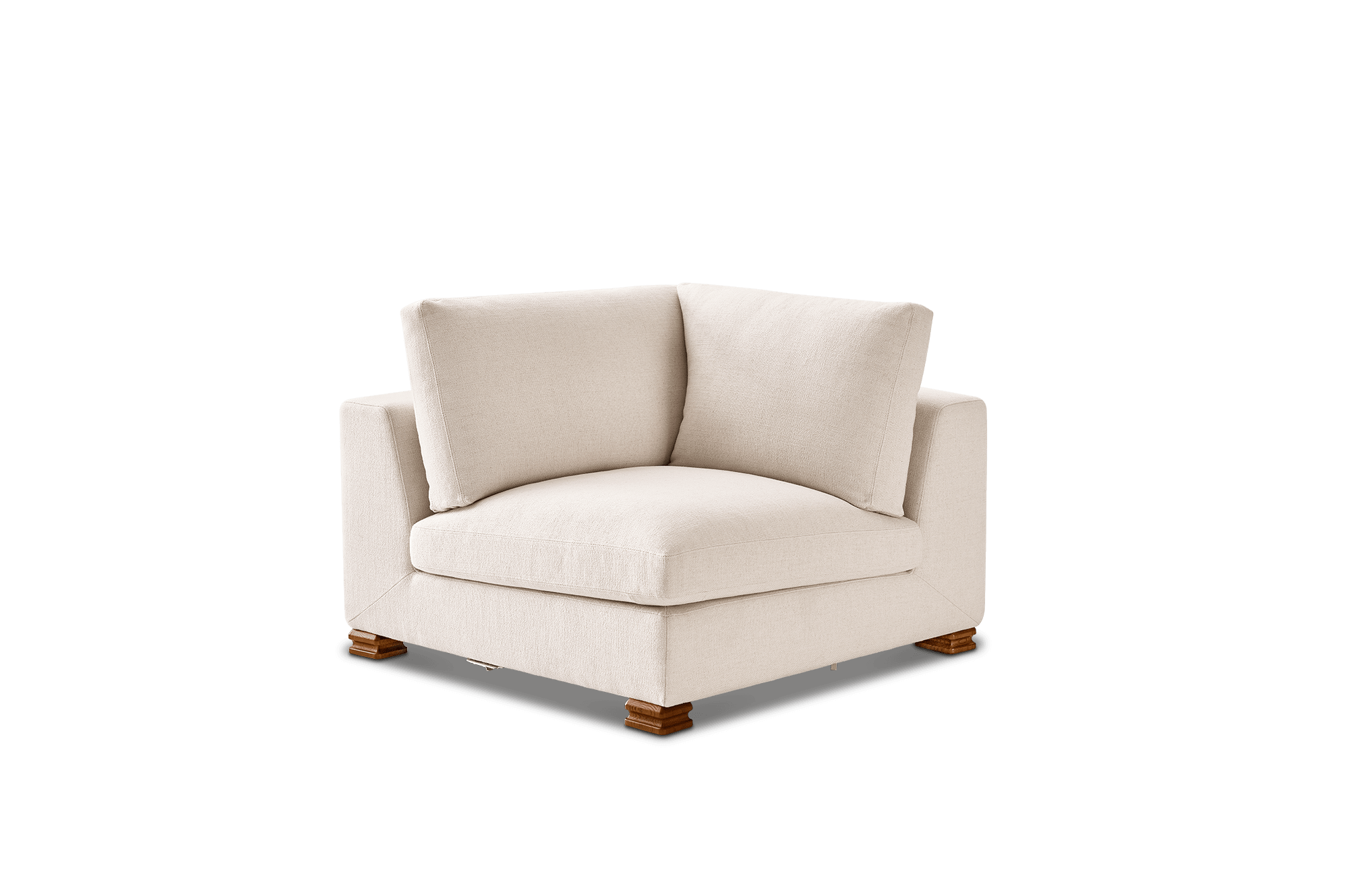 Tan France Kagan Corner Sofa, (Basketweave) Cream