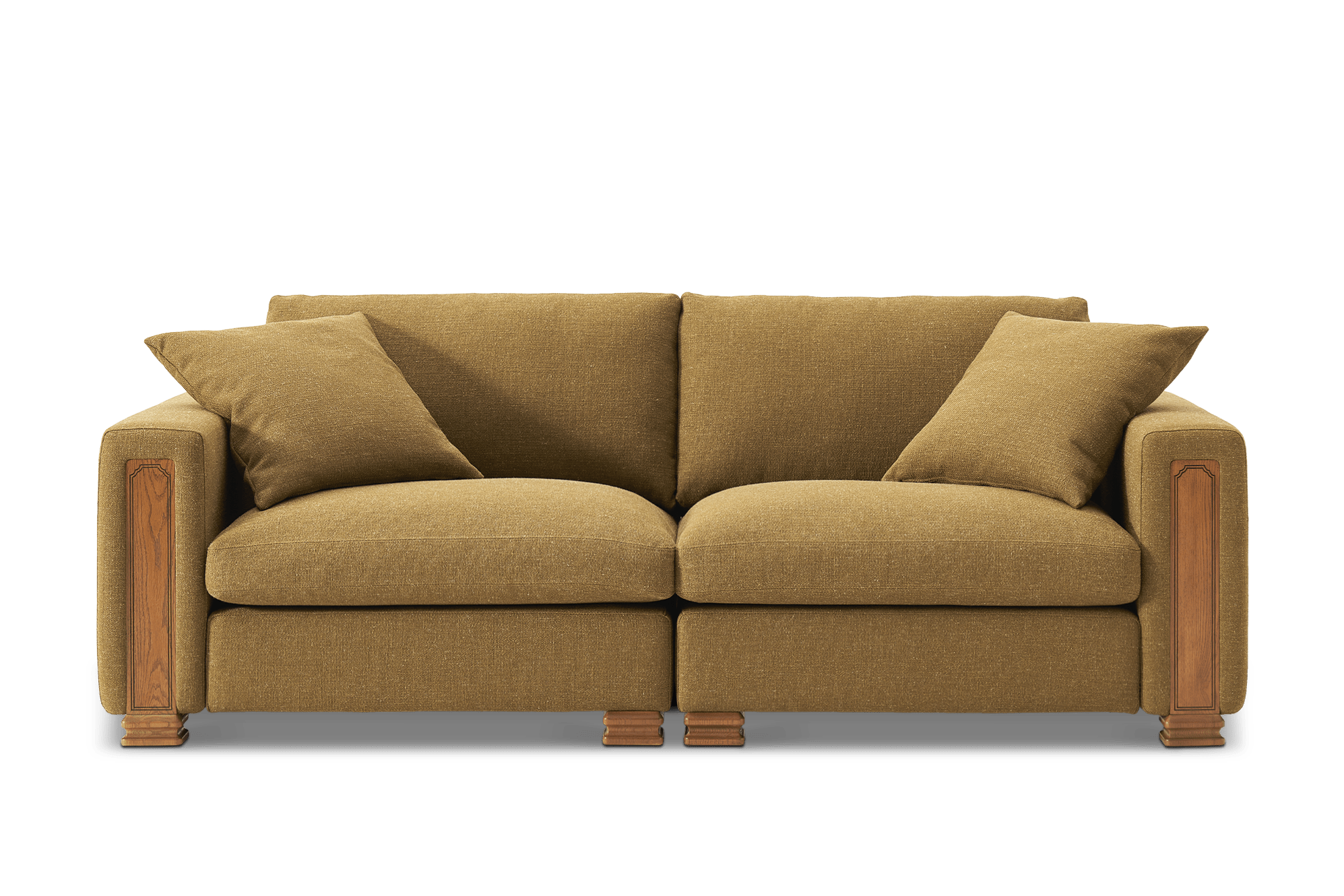 Tan France Kagan 3 Seater Sofa, (Basketweave) Caramel