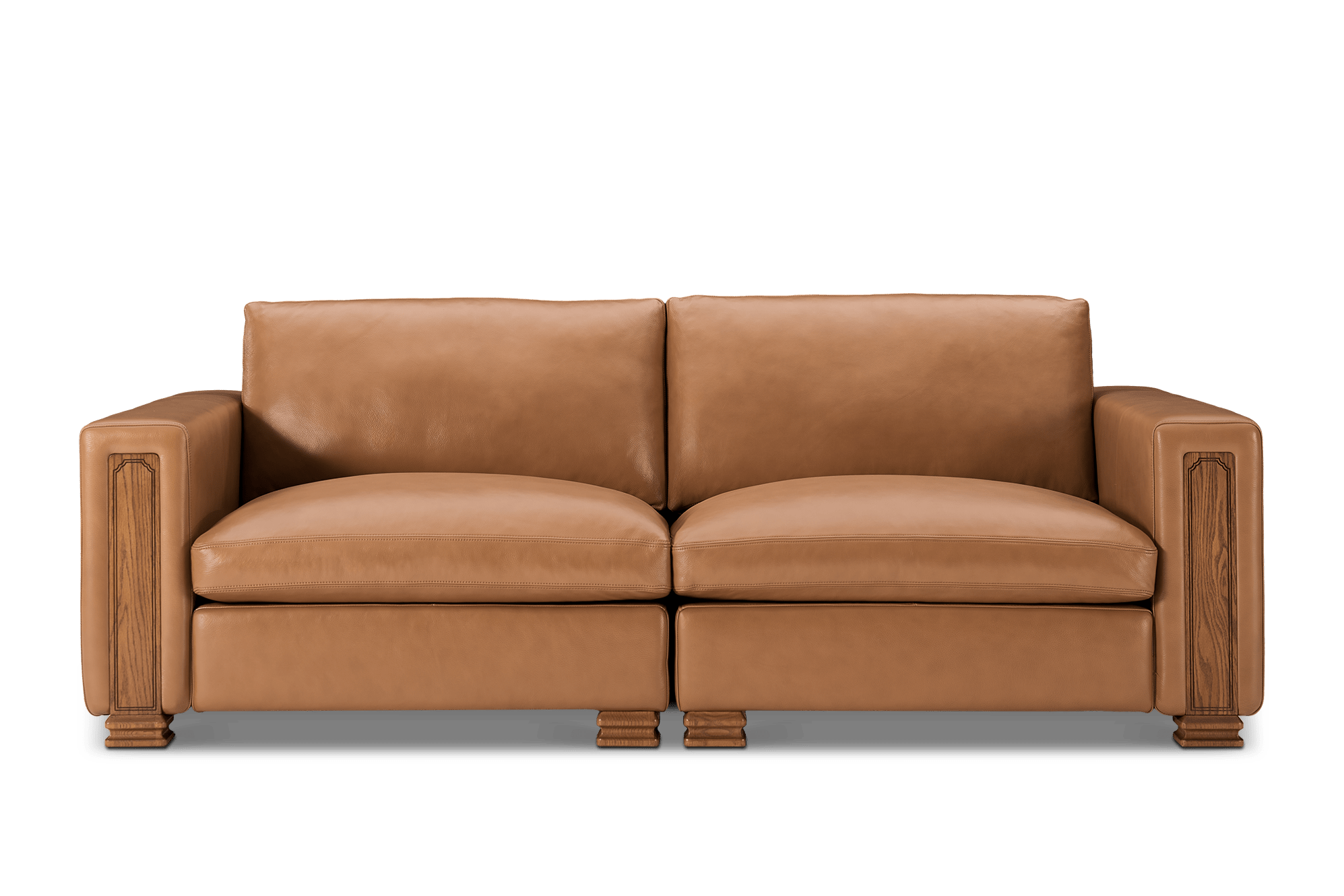 Tan France Kagan Leather 3 Seater Sofa, (Marche) Cocoa