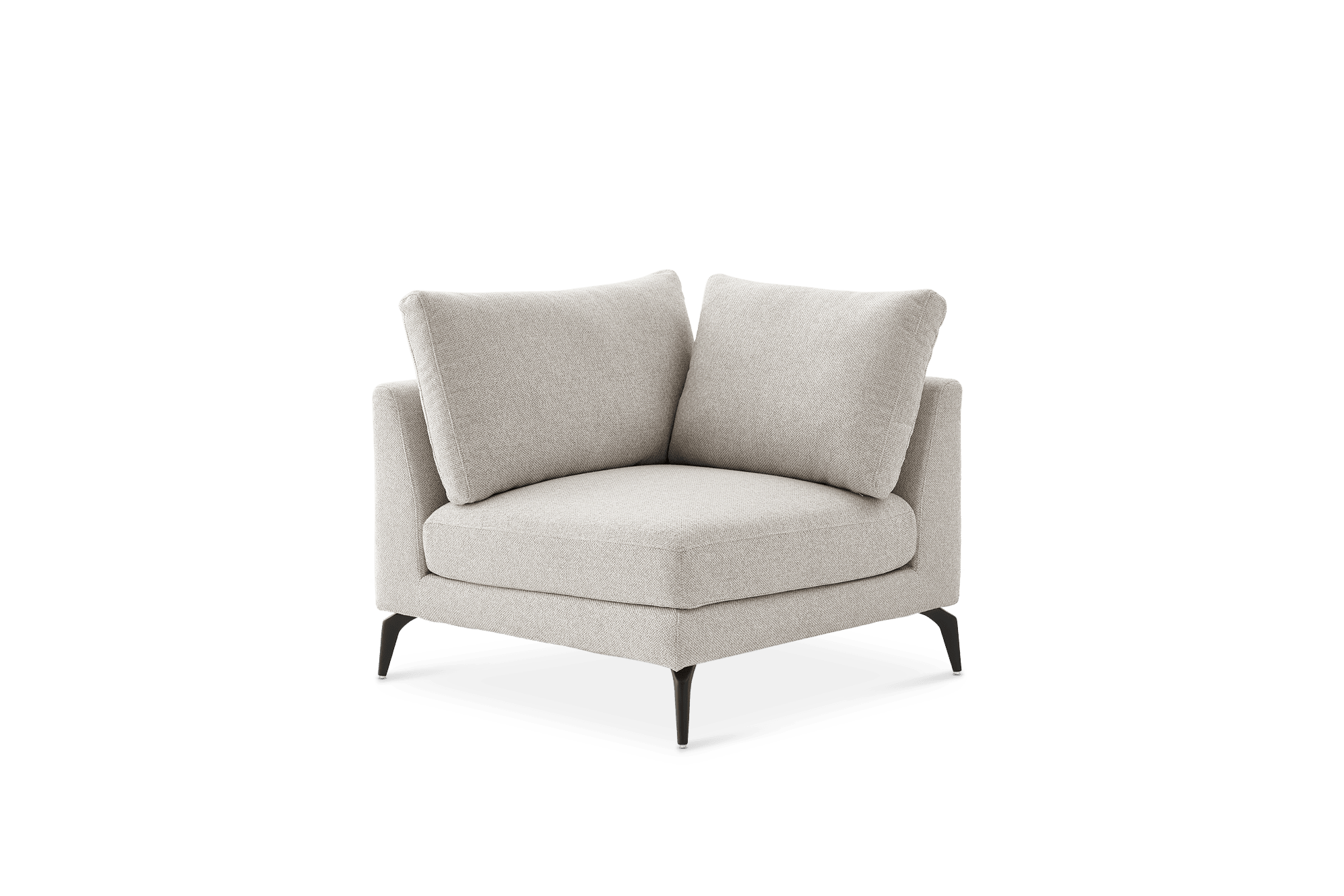 Lena Corner Sofa, (Performance Hugo) Greige (Matte Black Legs)