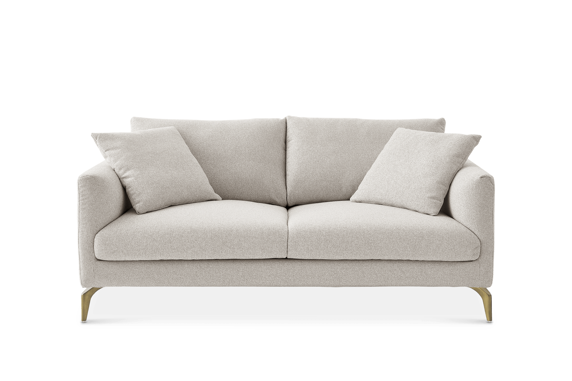 Lena Loveseat, (Performance Hugo) Greige (Brass Legs)