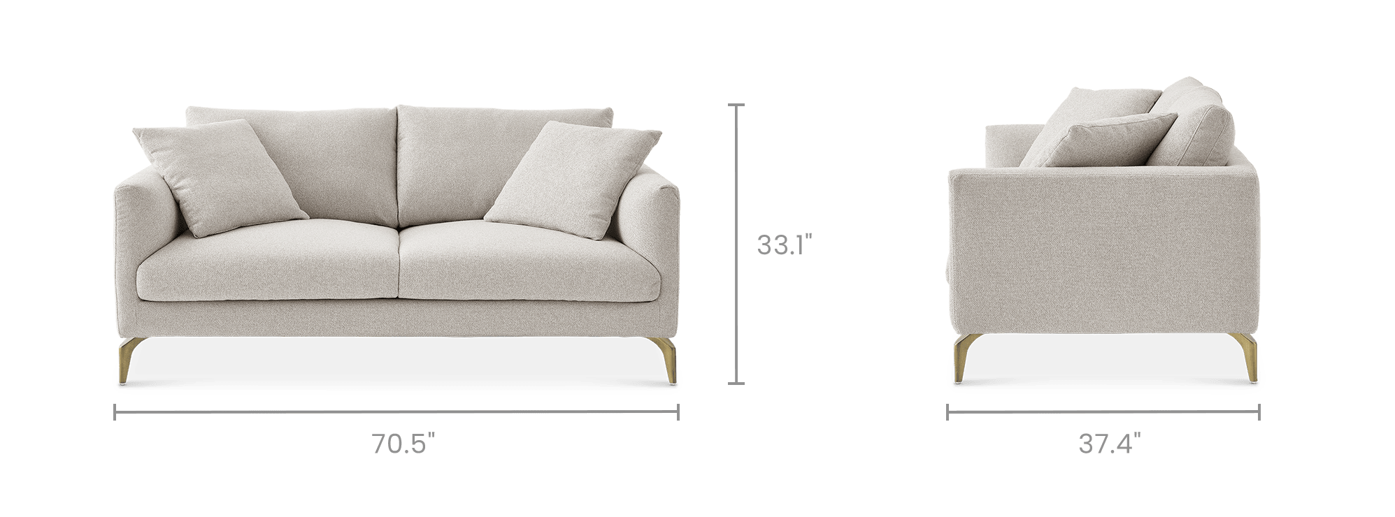 dimension of Lena Performance Fabric Loveseat