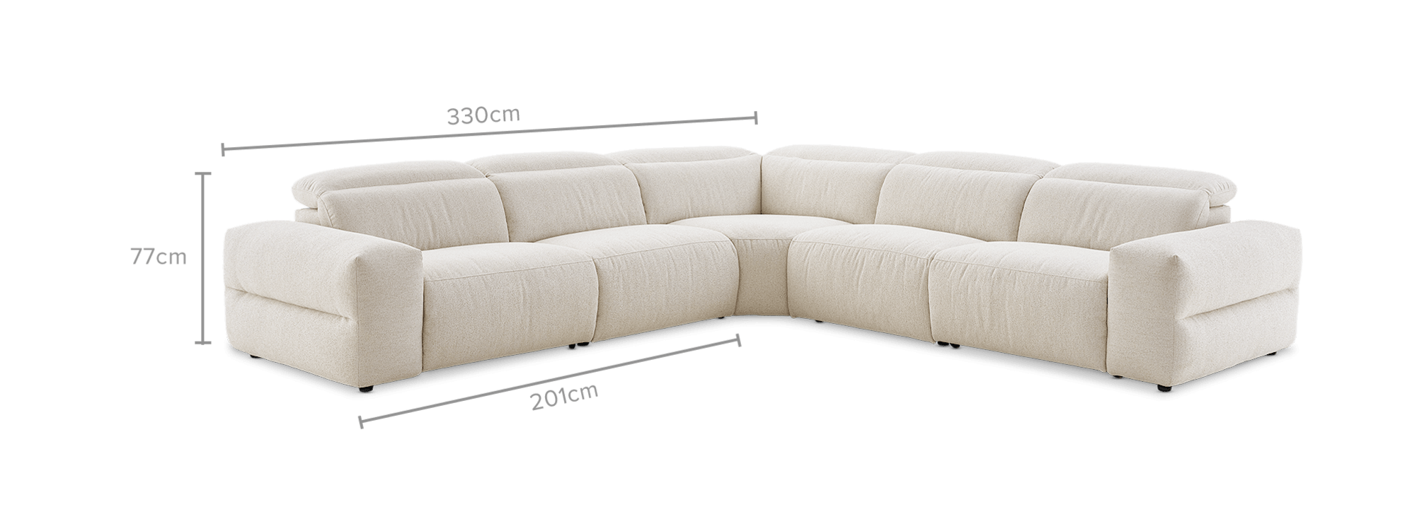 dimension of Jaron Performance Fabric Recliner L-Shaped Sectional Sofa