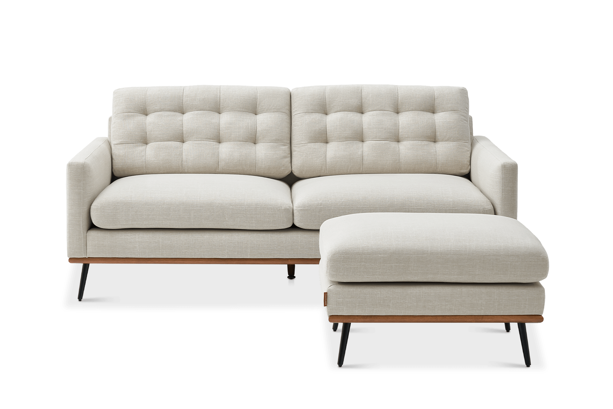 Isaac 3 Seater Sofa with Footstool, (Performance Genova) Oat