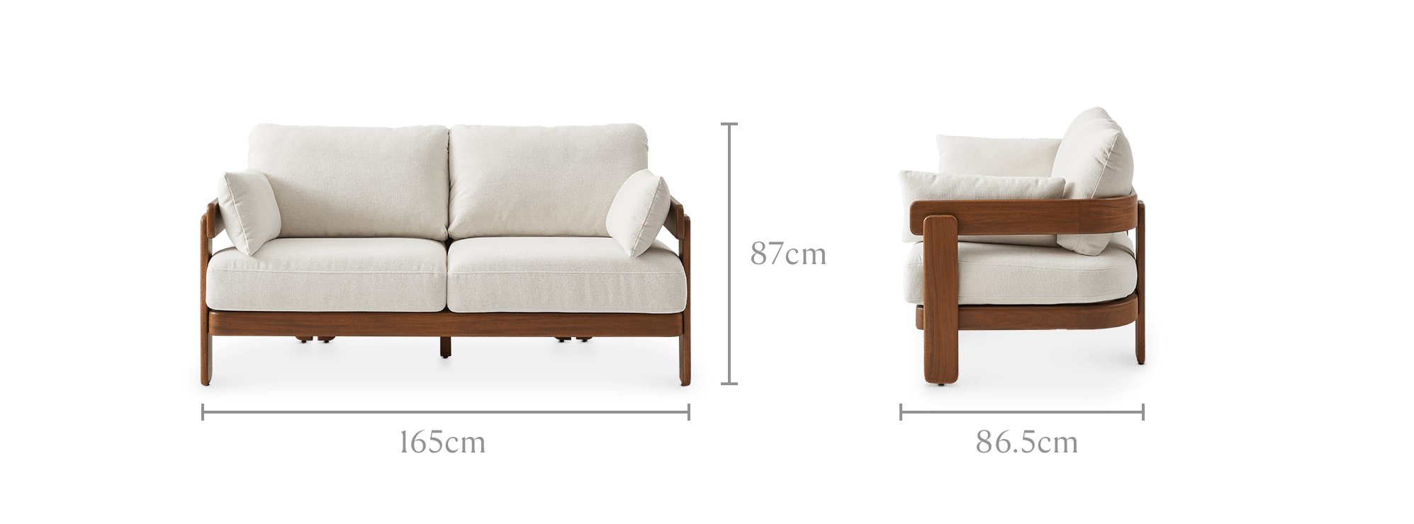 dimension of Eden 2 Seater Sofa