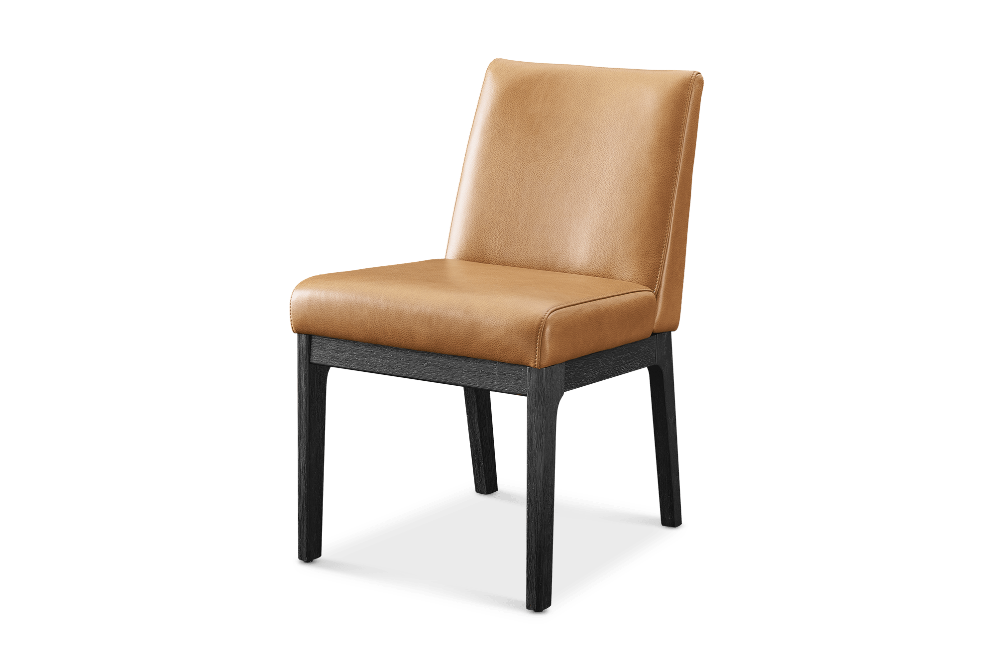 Elliot Leather Dining Chair, (Lugano) Caramel (Espresso)