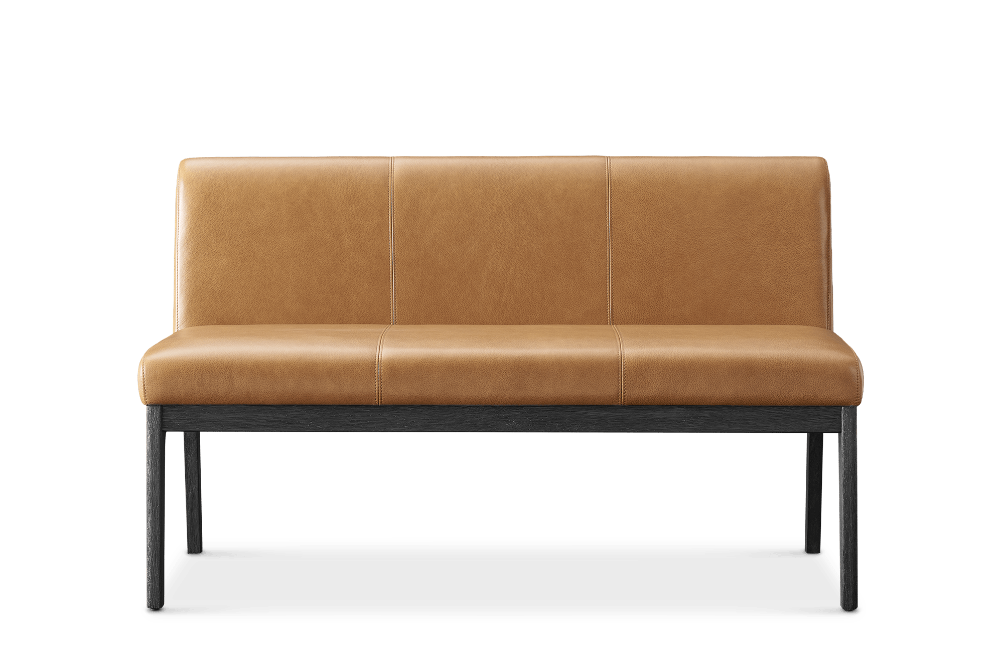 Elliot Leather Banquette Bench, (Lugano) Caramel (Espresso)