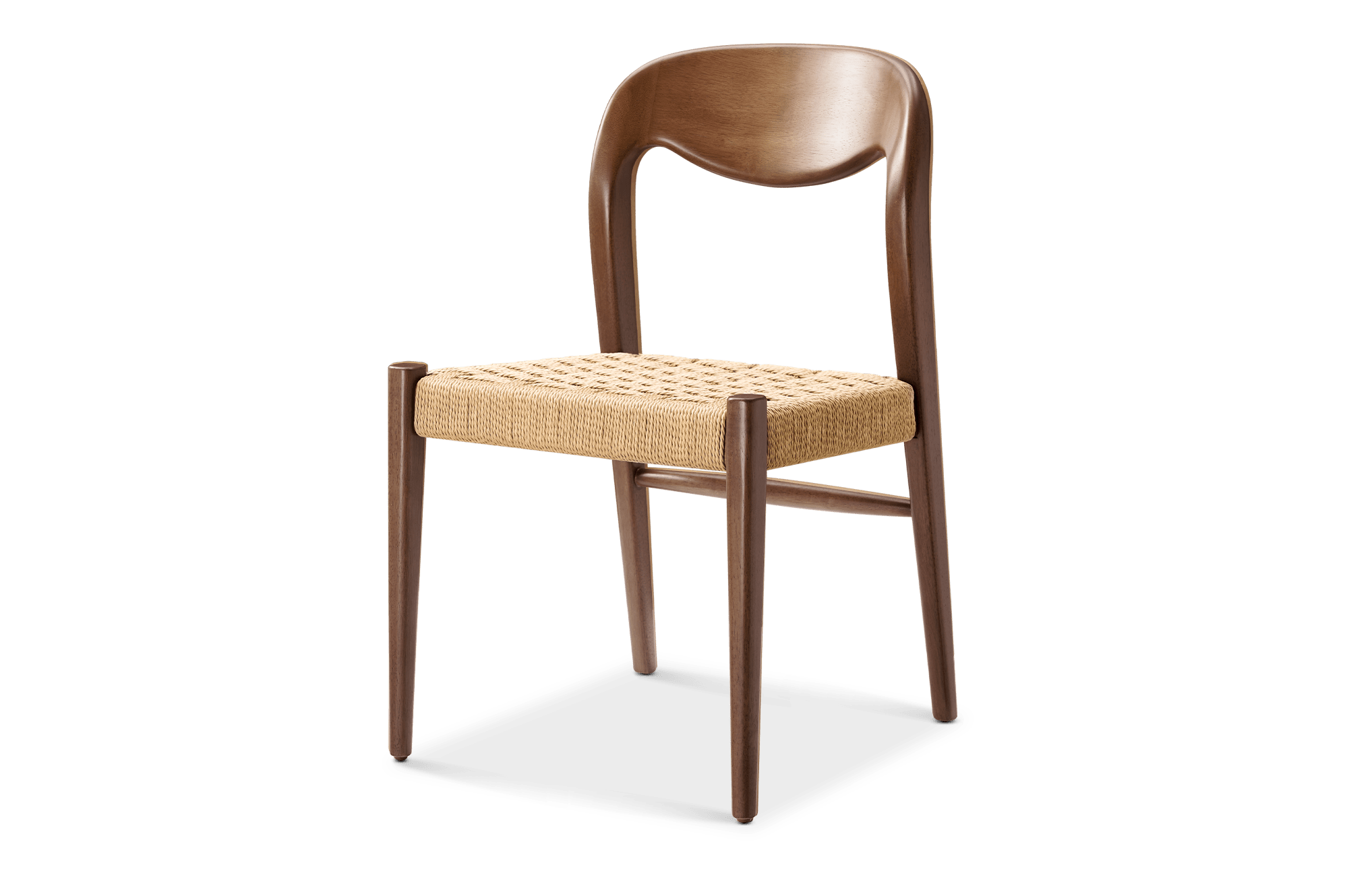 Vela Dining Chair, Woven Cord (Walnut)