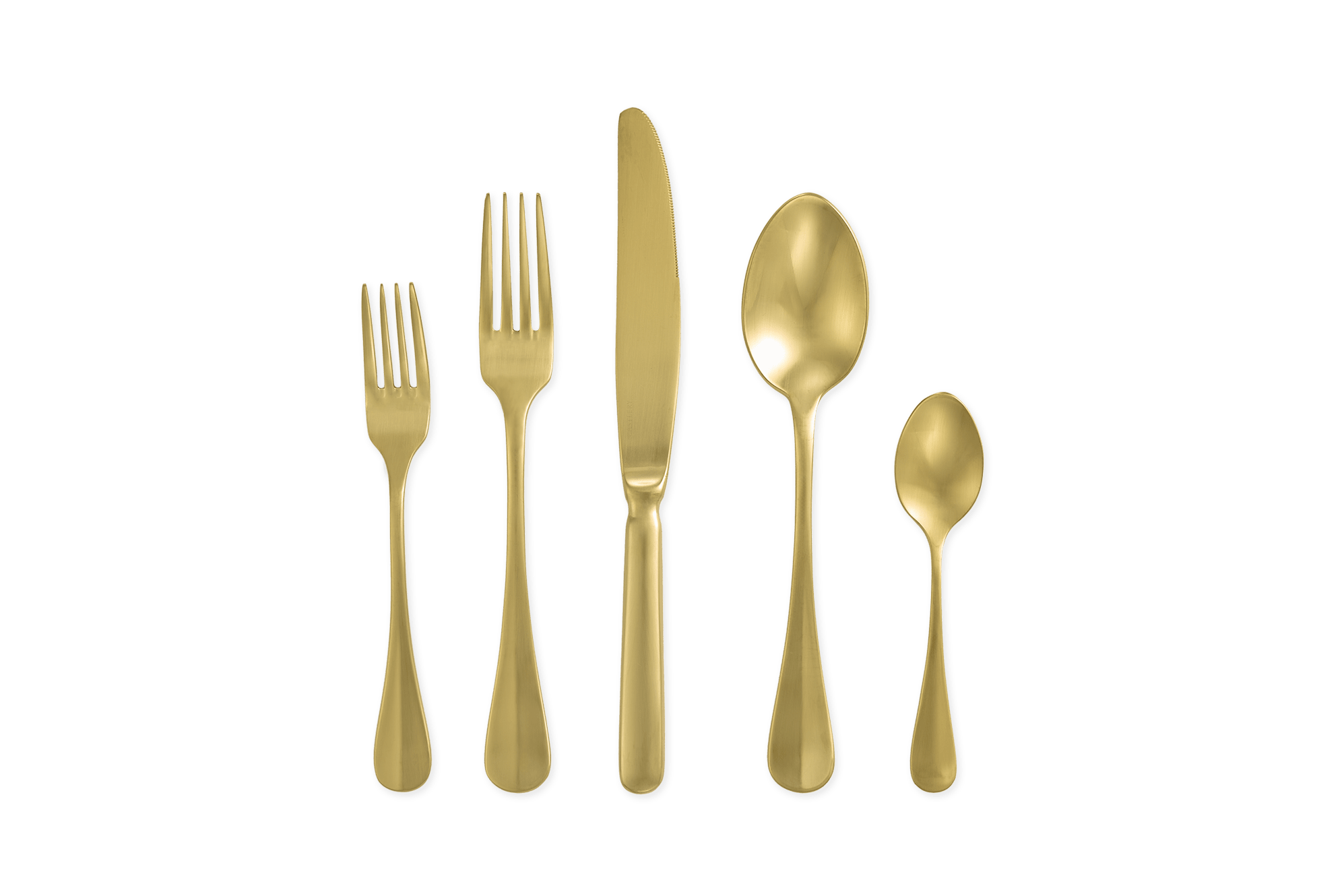 Aurelien 18/10 Stainless Steel Cutlery 5-Piece Set, Champagne Gold Satin