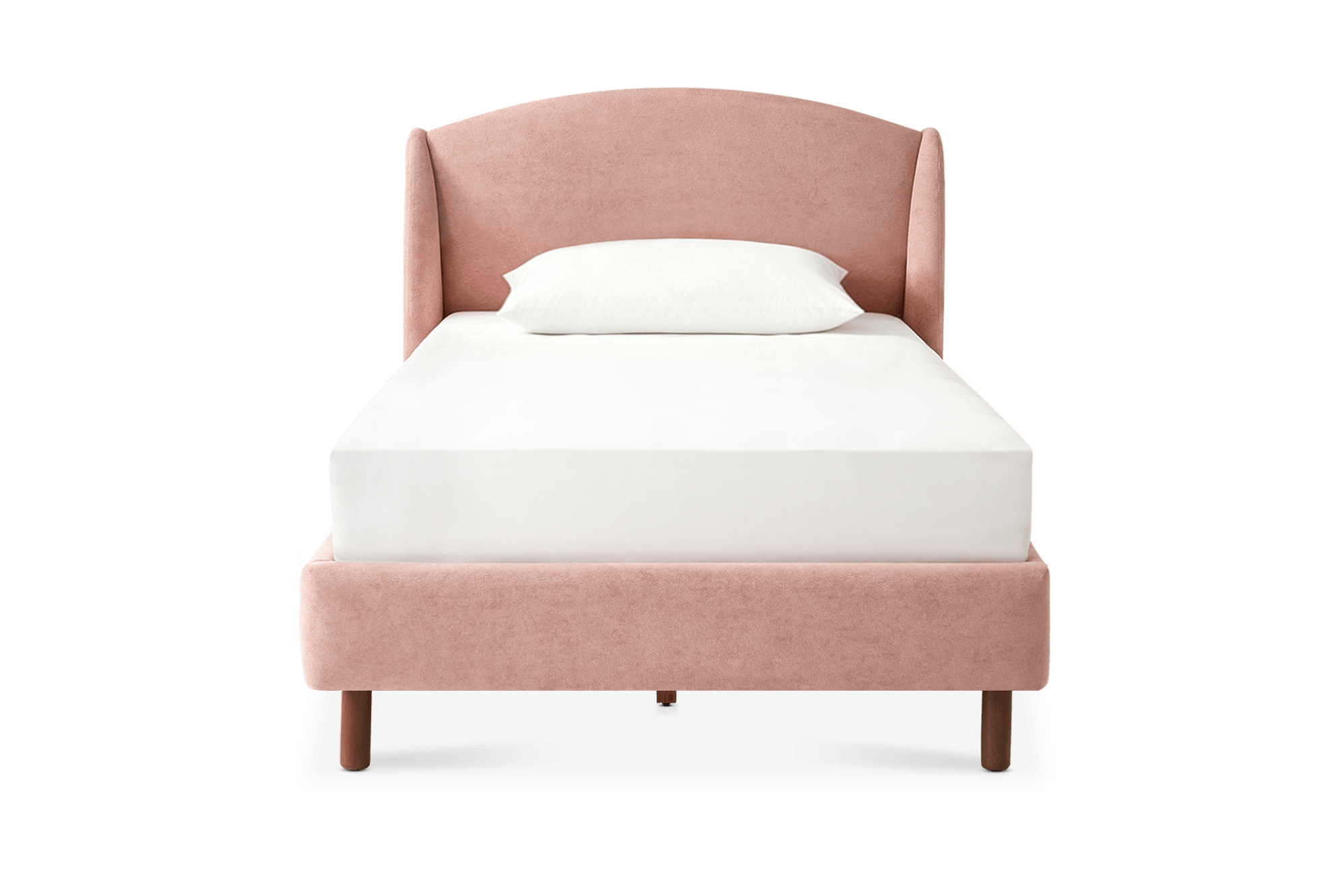Mia Full Size Bed, (Plush Knit Velvet) Dusty Rose