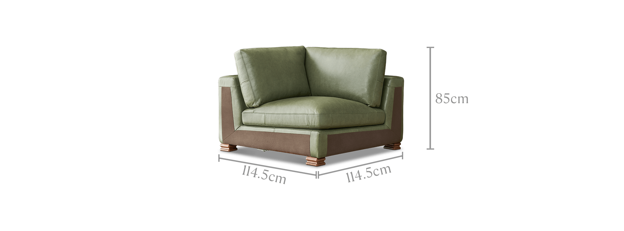 dimension of Tan France Kagan Leather Corner Sofa