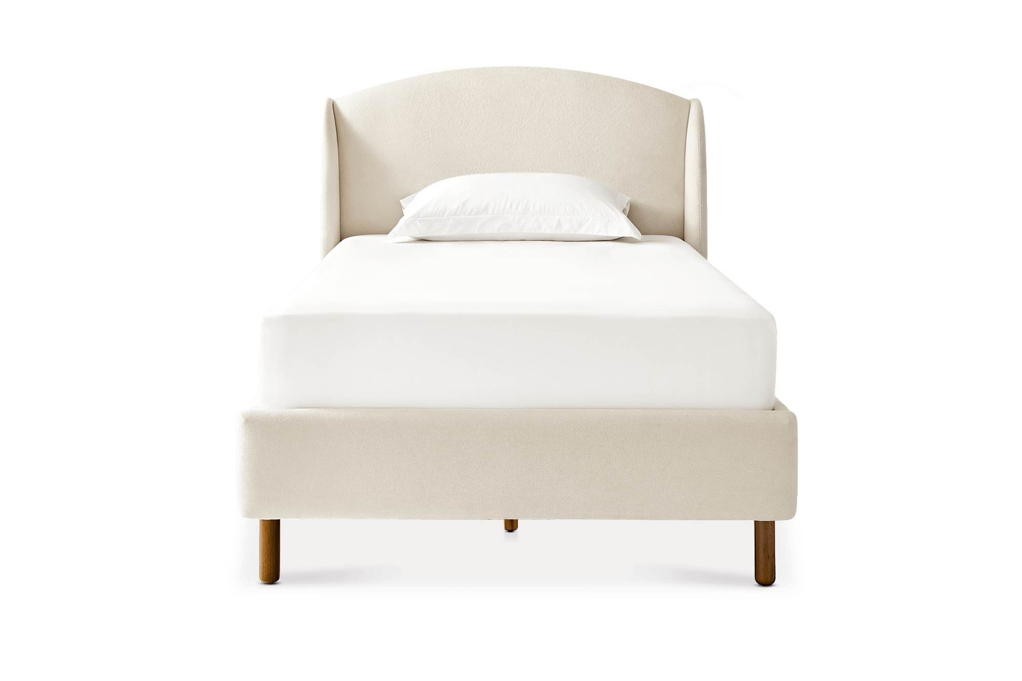 Mia Full Size Bed, (Plush Knit Velvet) Cream