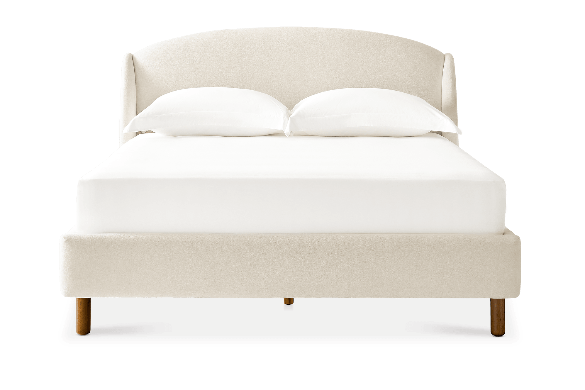 Mia King Size Bed, (Plush Knit Velvet) Cream