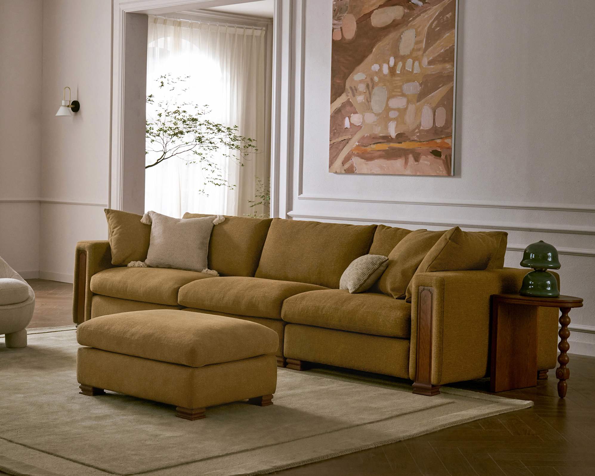 Tan France Kagan Extended Sofa 2