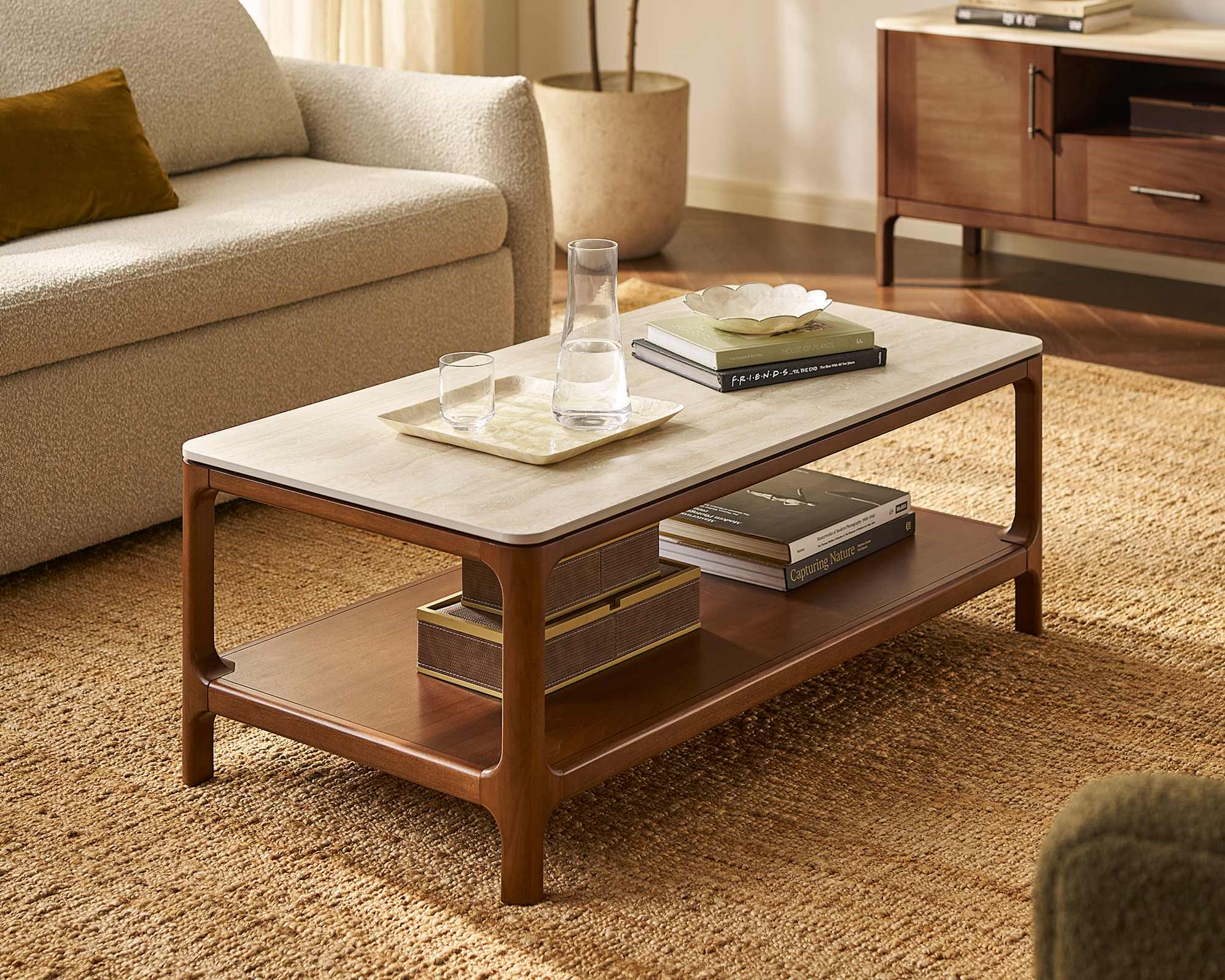 Arlen Sintered Stone Rectangular Coffee Table 0
