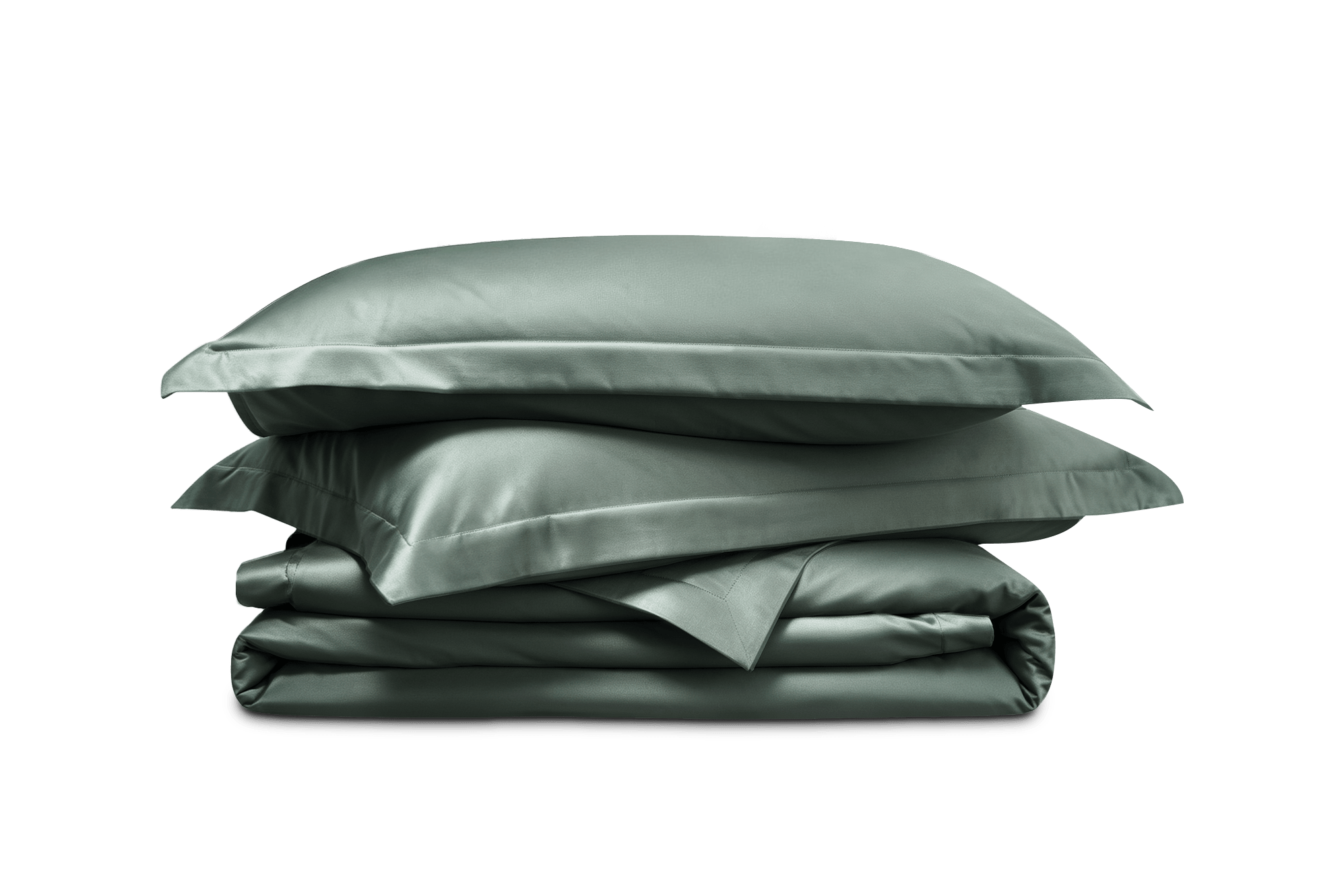 Luxe Egyptian Cotton Sateen Queen Size Duvet Cover & Pillowcase Set, Atlantic