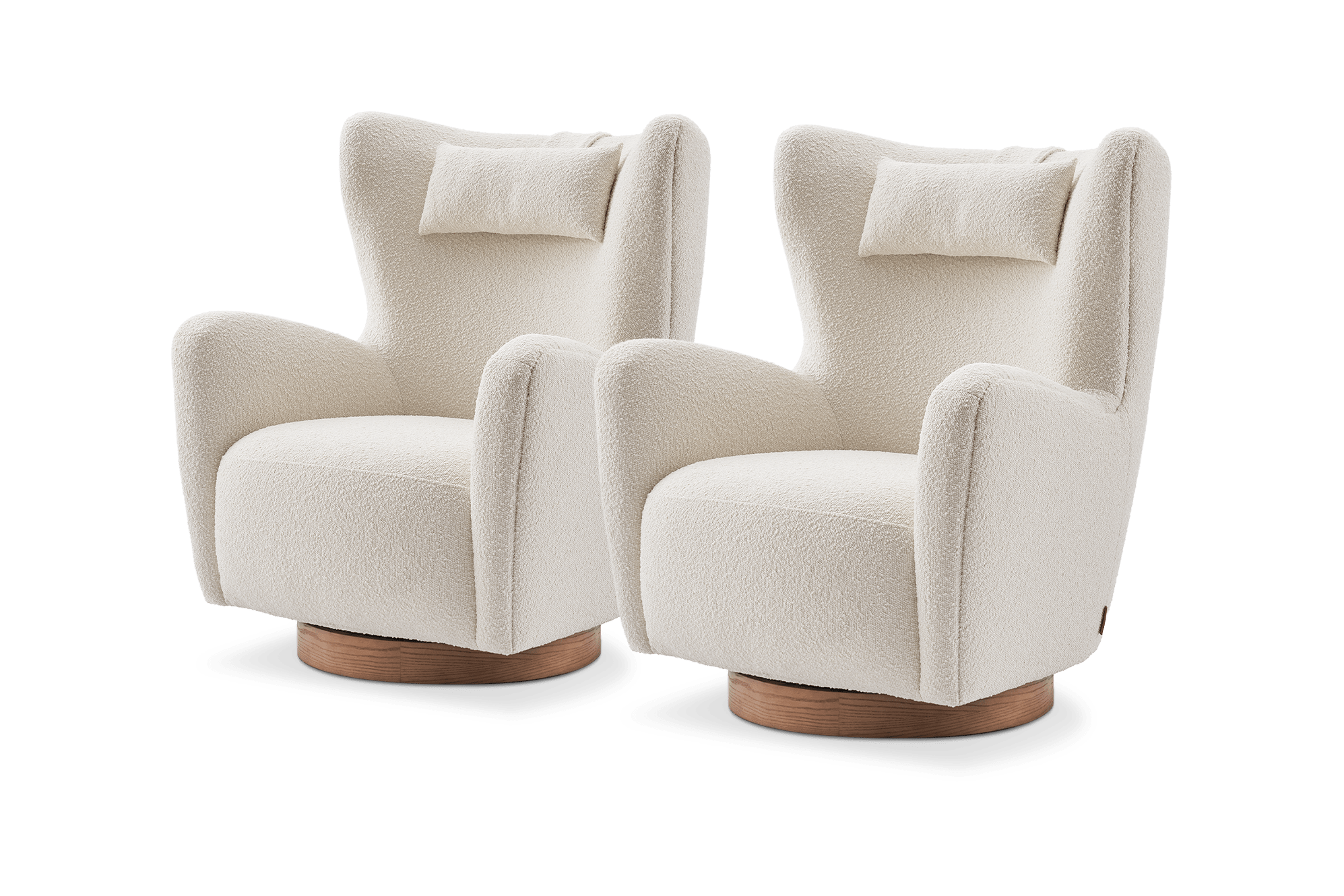 Colette Swivel Armchair Set of 2, (Performance Boucle) Cream