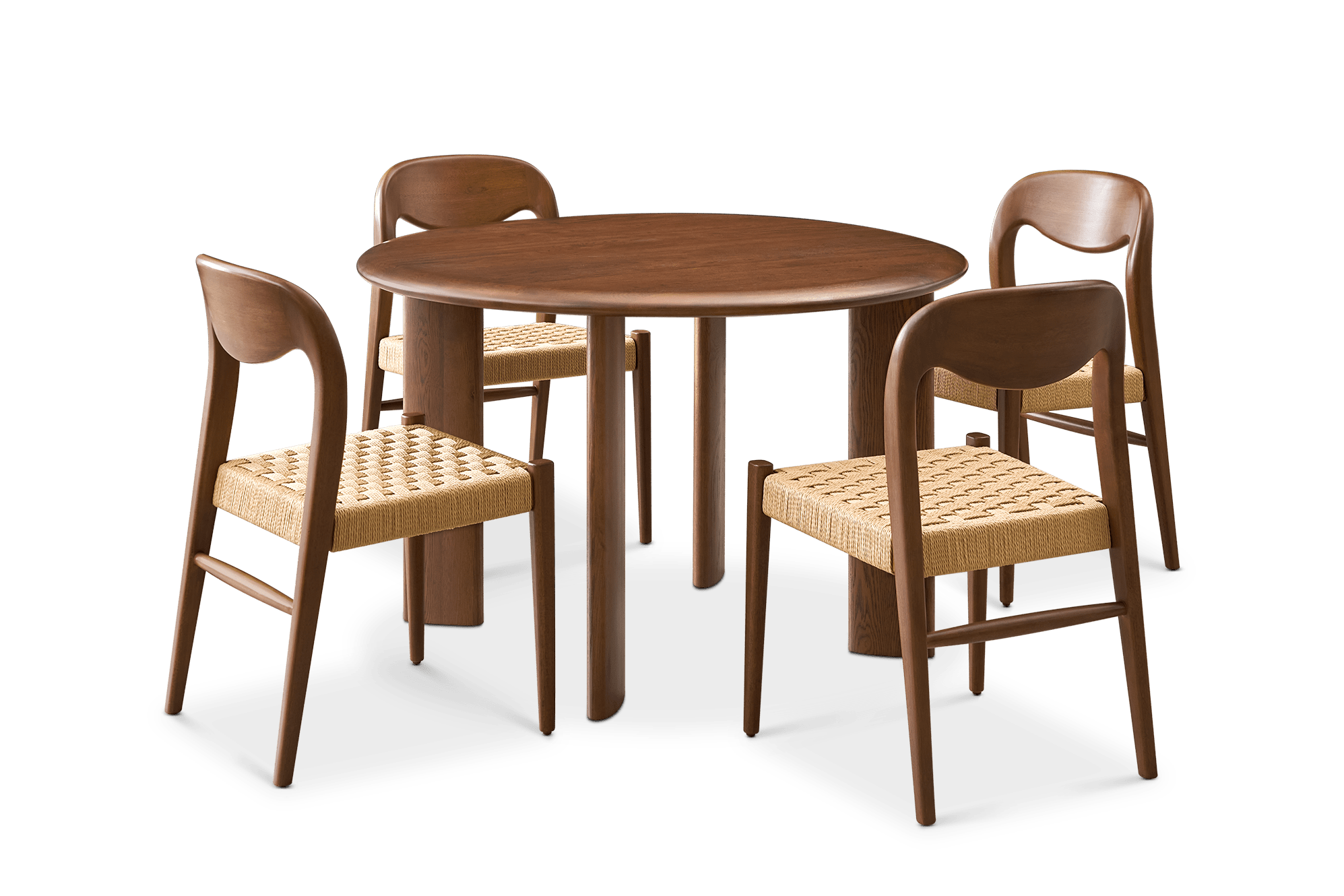 Nico Round Dining Table with Vela Chair Set 1