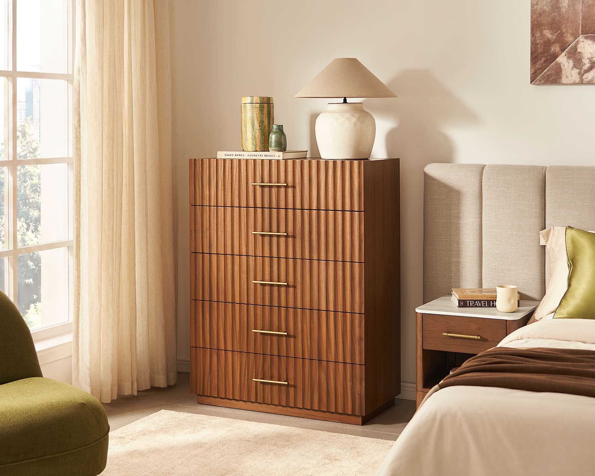 Sloane 5-Drawer Dresser, Walnut lifestyle