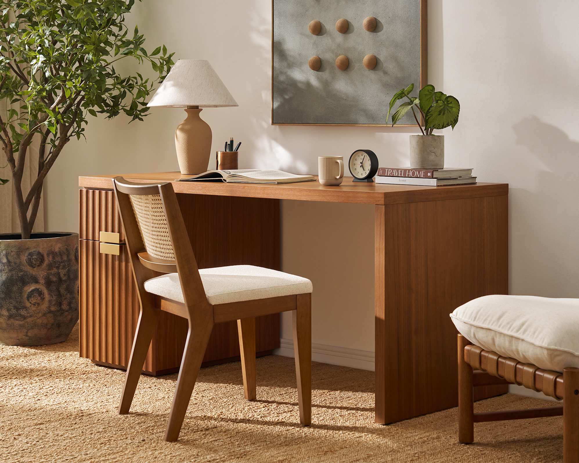 Sloane Desk with Pedestal, Walnut