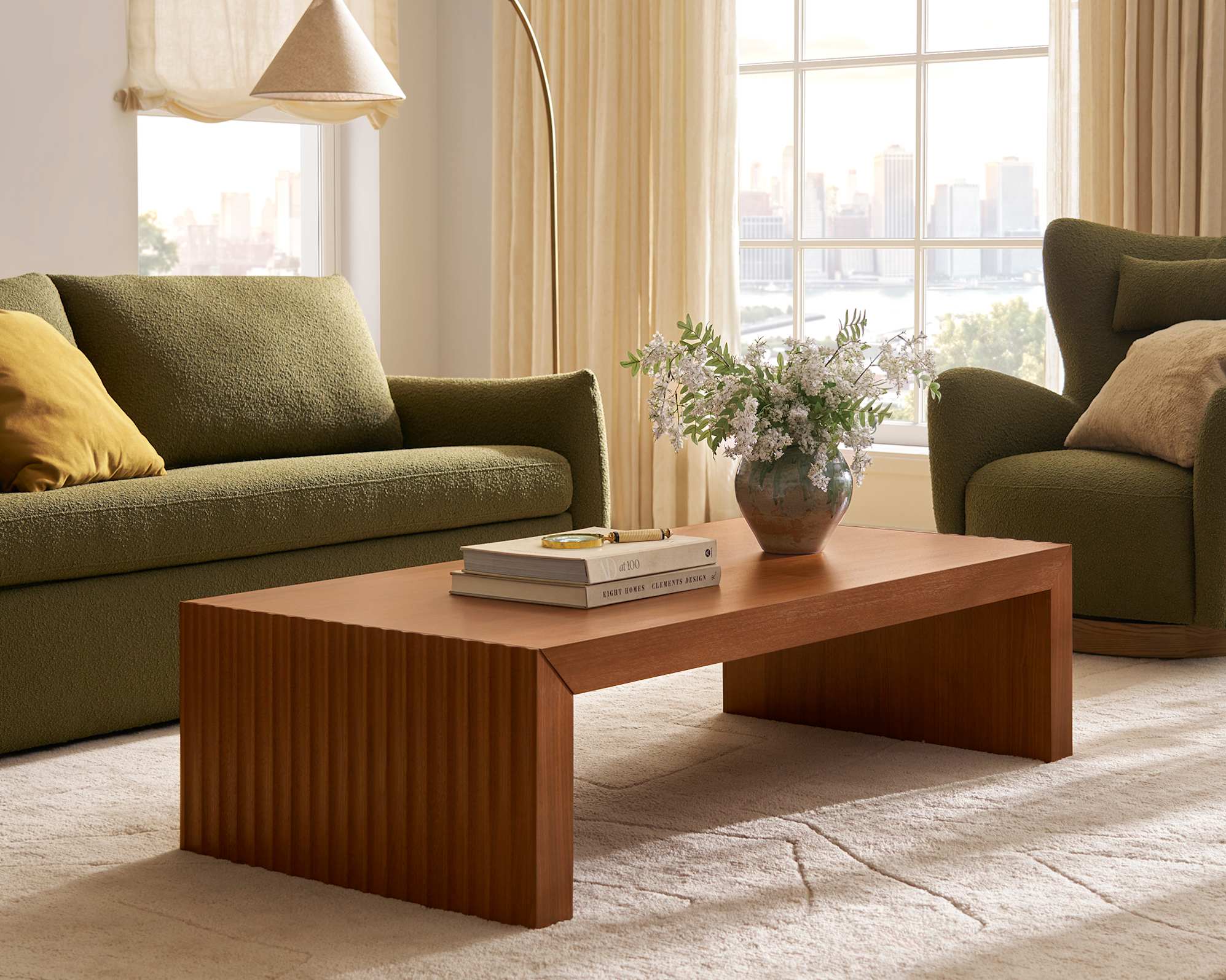 Sloane Rectangular Coffee Table, 150cm, Walnut lifestyle